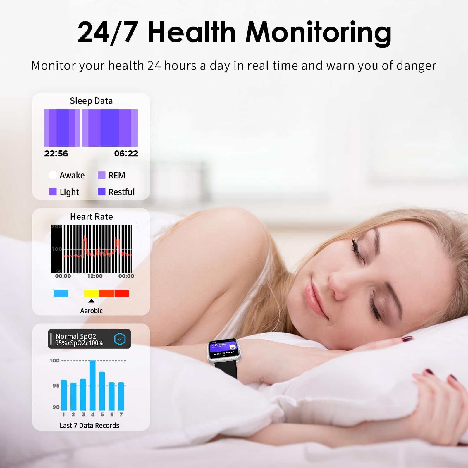 Aiyaaiya Smart Watch For Women, 1.75 '' Amoled Fitness Tracker For Android Ios, Answer/Make Call With Heart Rate Sleep Monitor 1