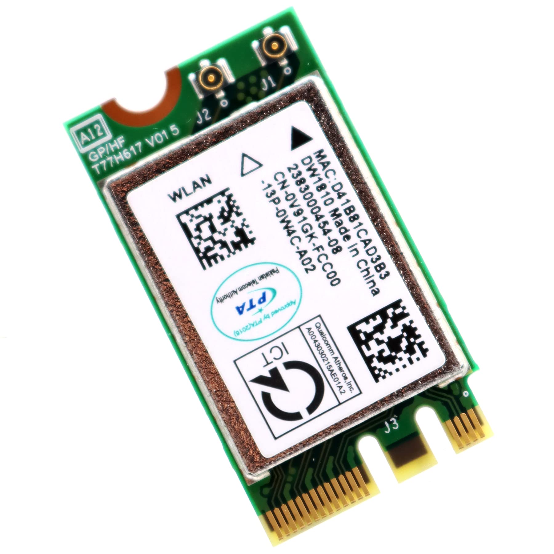 Deal4Go Qcnfa435 Qca9377 802.11Ac 433Mbps M.2 Ngff Wifi Adapter Wireless Wlan Card W/Bluetooth 4.1 For Dell Dw1810 Qualcomm Athe