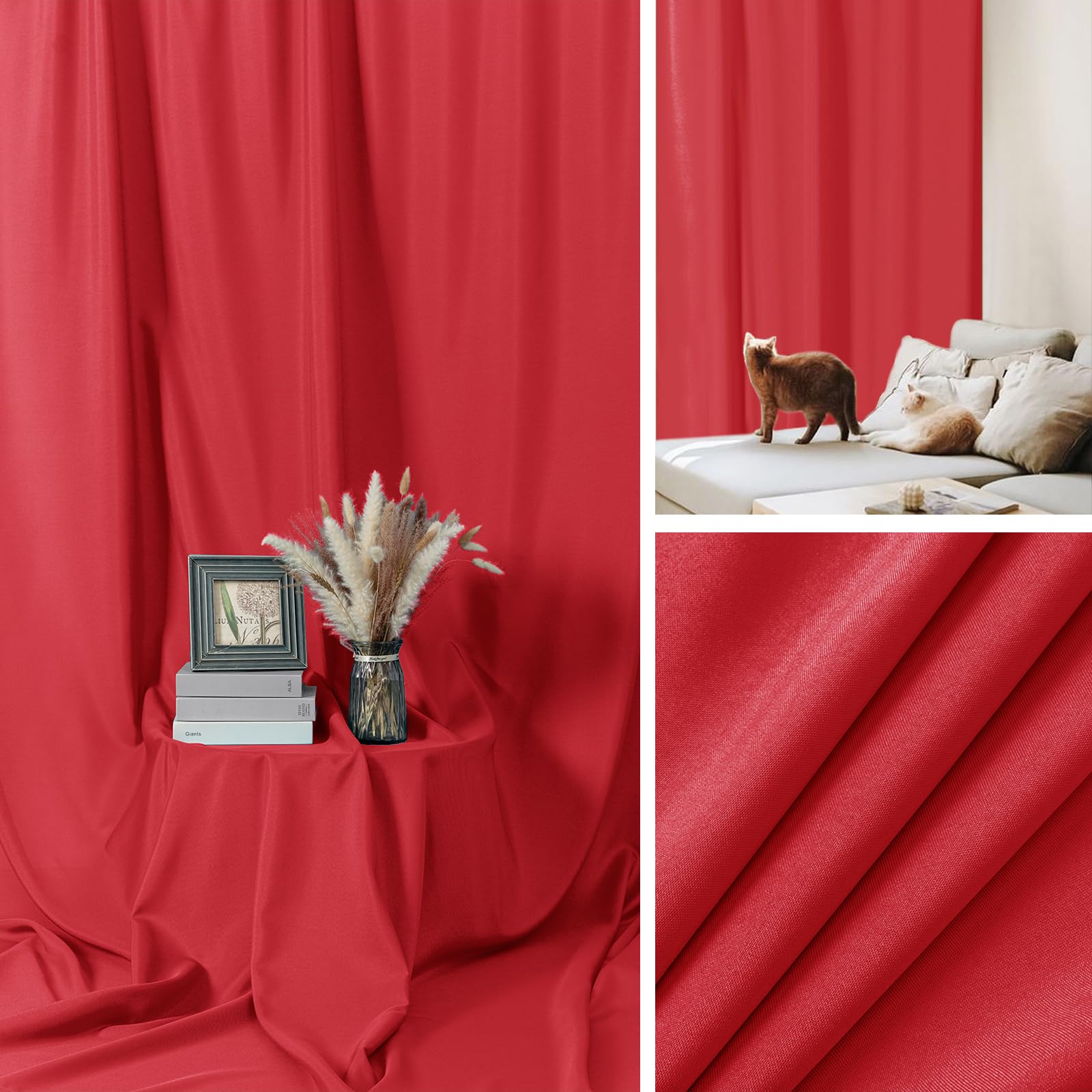 Sugargirl 8Ftx10Ft Bright Red Screen Backdrop Background For Photography, Polyester Photo Backdrop For Photoshoot, Party, Video