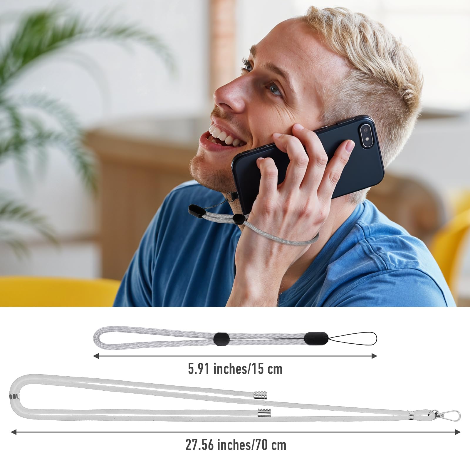 Ybeaty 4 Pcs Phone Lanyard Adjustable Removable Universal Compatible Cell Phone Lanyards Multifunctional Crossbody Patch Lanyard