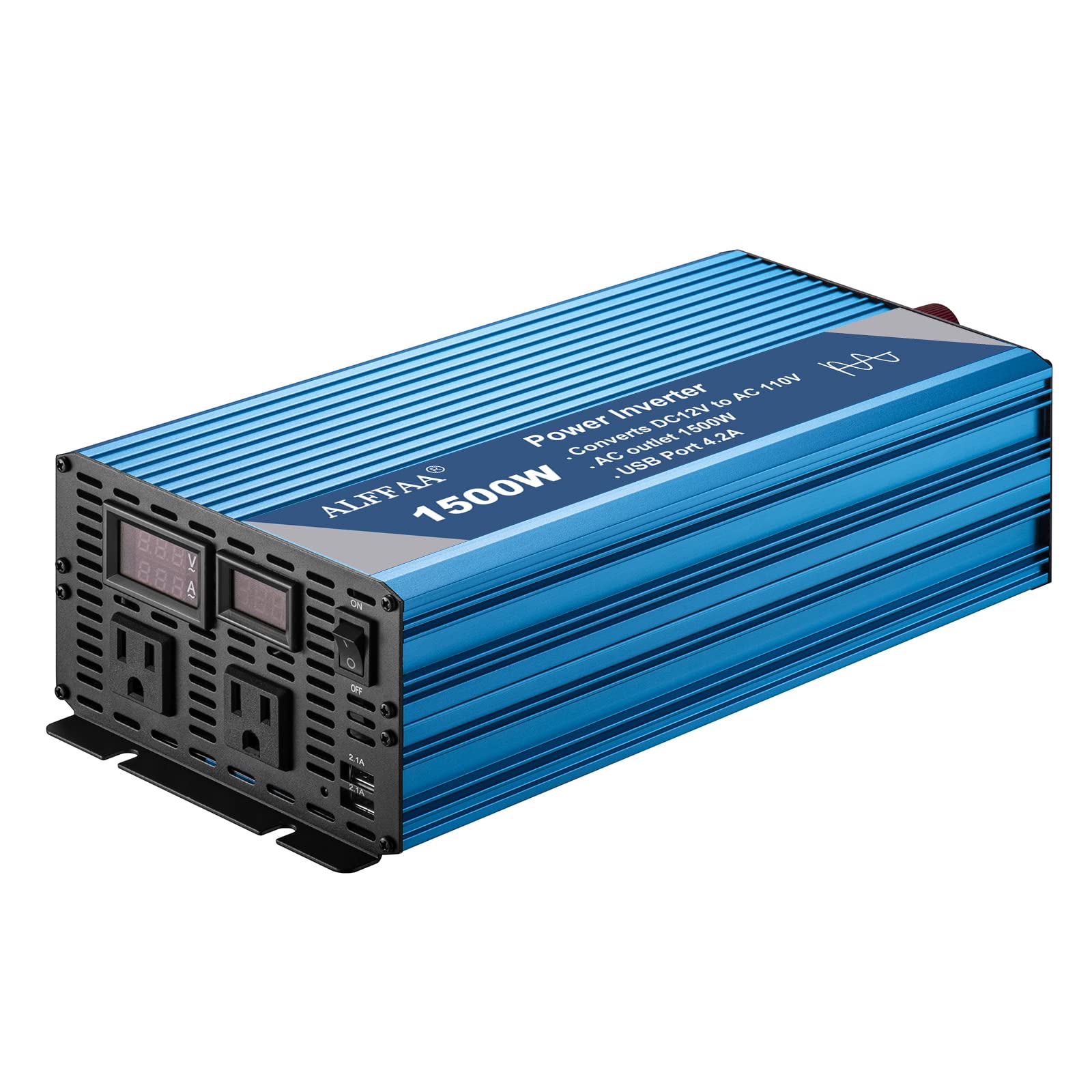 1500W Pure Sine Wave Inverter 12V To 110V With Built In 5V/2.1A Usb Port,Hardwire Terminal, Lcd Display,12V Dc To 120V Ac Conver