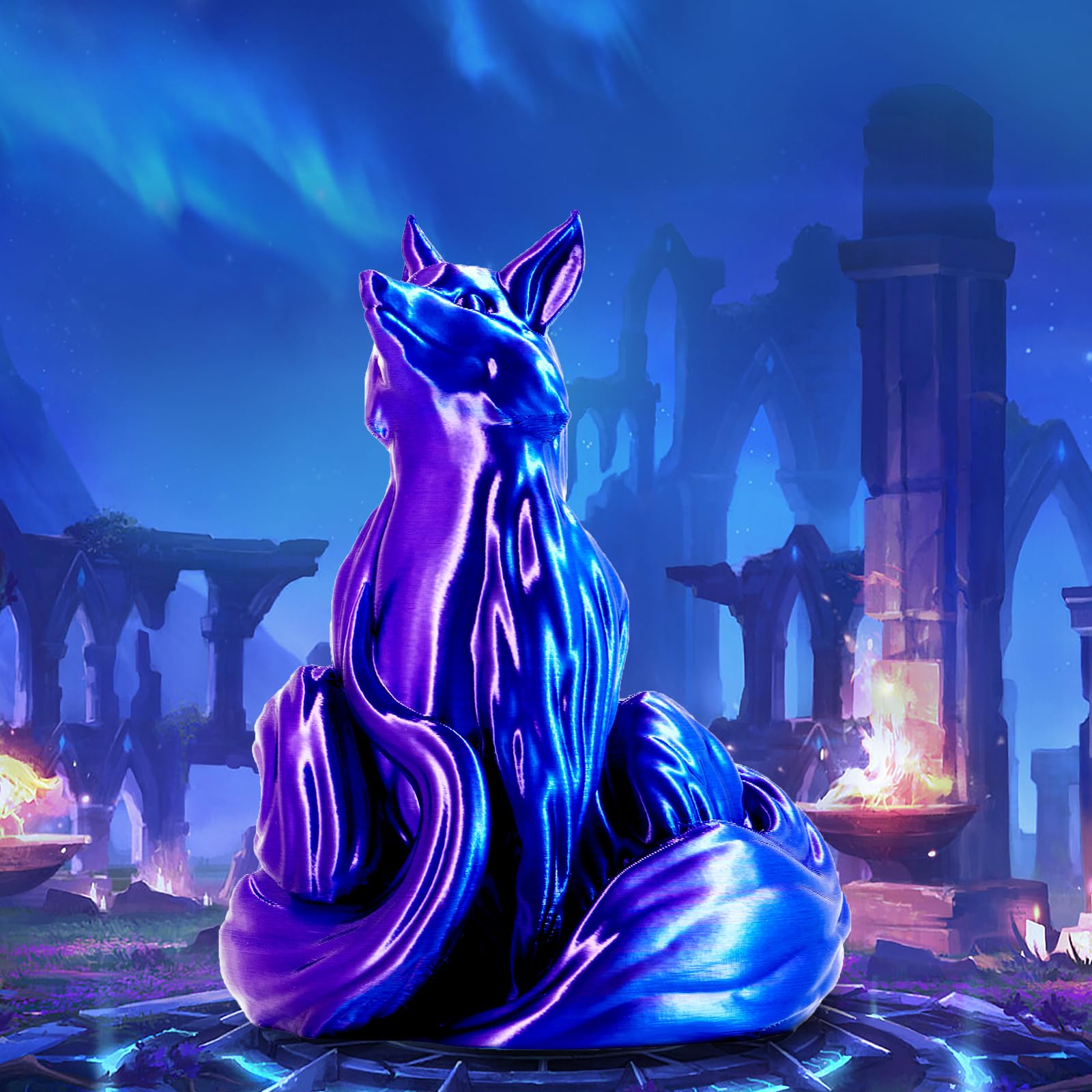 Eryone Silk Dual Color Filament Pla 3D Printer 1.75Mm +/  0.03Mm, Coextrusion Filament Pla Shiny Filament 1Kg(2.2Lbs), Purple&Bl