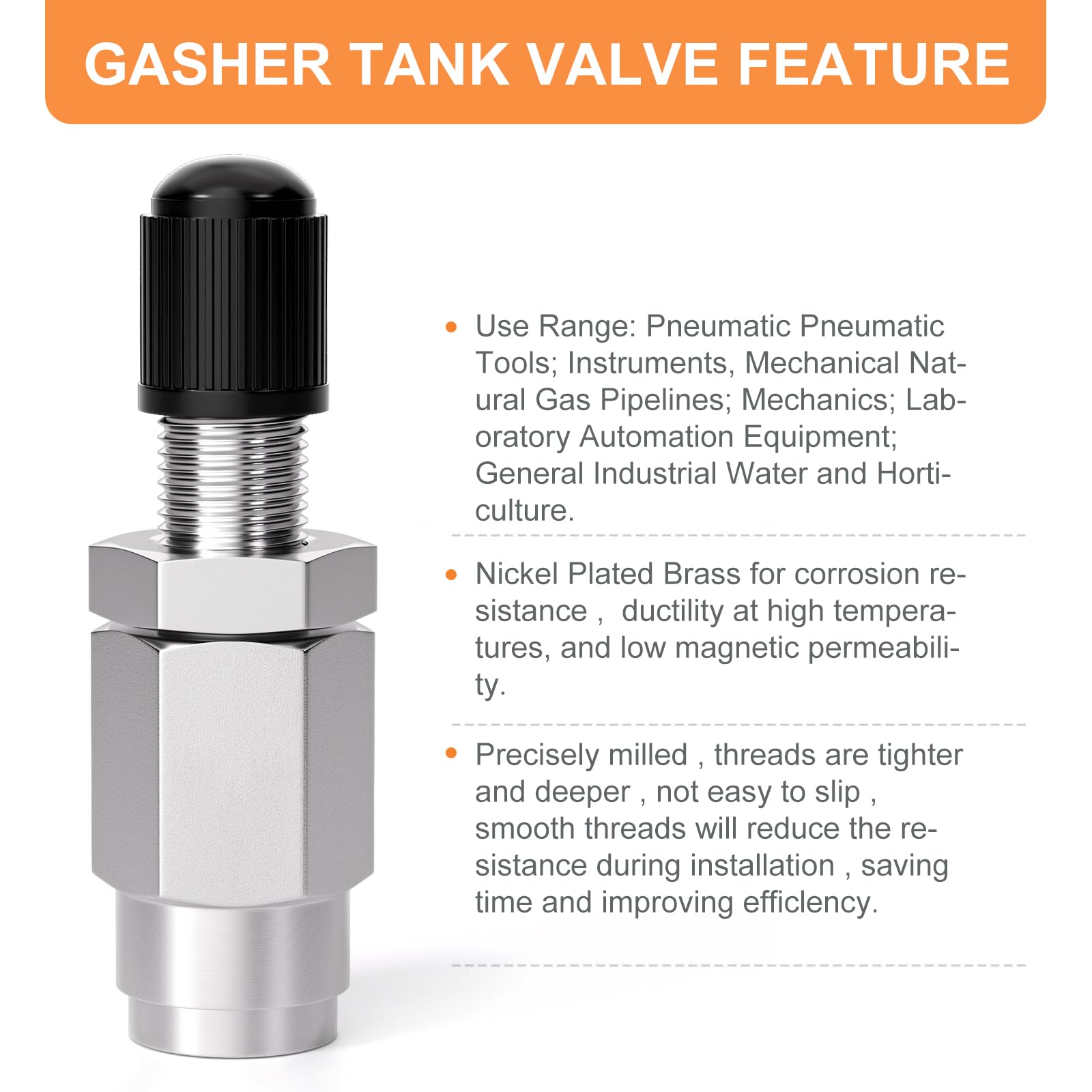 Gasher 2Pcs 1/4''Od Nickel Plated Brass Air Inflation Schrader Valve With Push Connection, 1/4'' Od Air Line Tubing, Air Line An