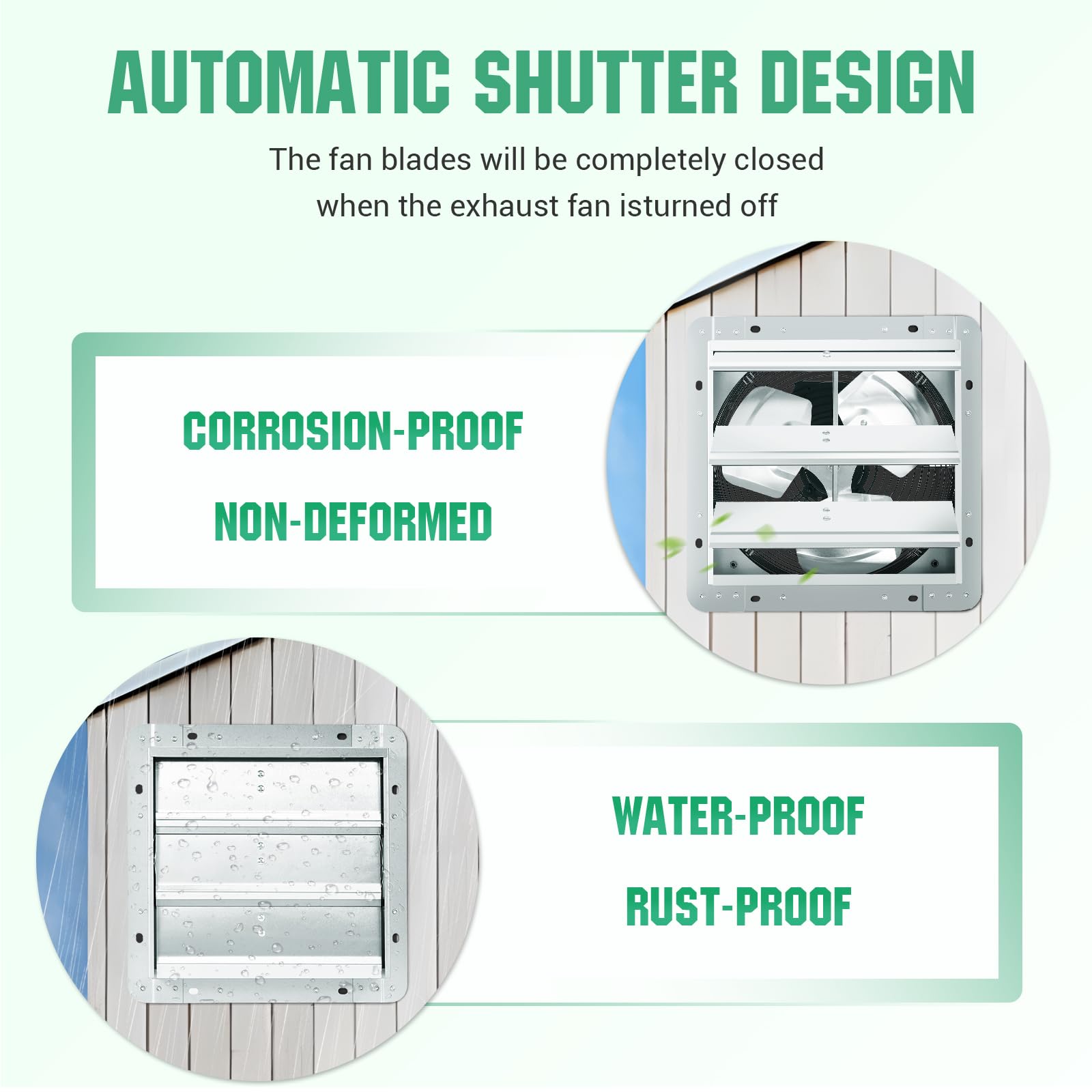 Fareast 12 Inch Garage Exhaust Fan Wall Mounted, Automatic Shutter, Wall Exhaust Fan With Adjustable Speed Controller, 1130 Cfm,