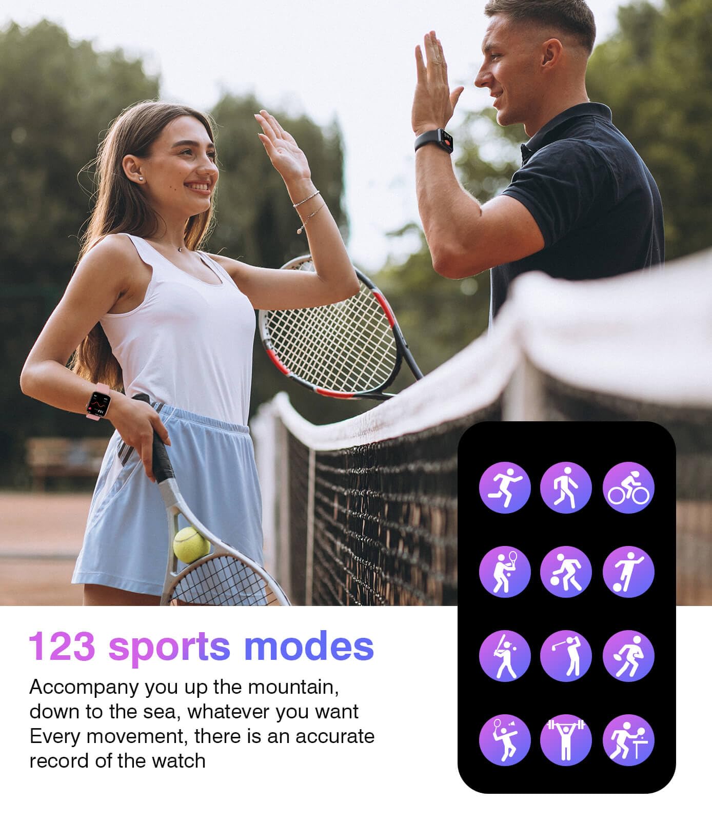 Earlysincere 2024 Smart Watch For Men Women With Bluetooth Call,1.9'' Hd Full Touch Screen Fitness Watch, Smartwatch With Ip67 W