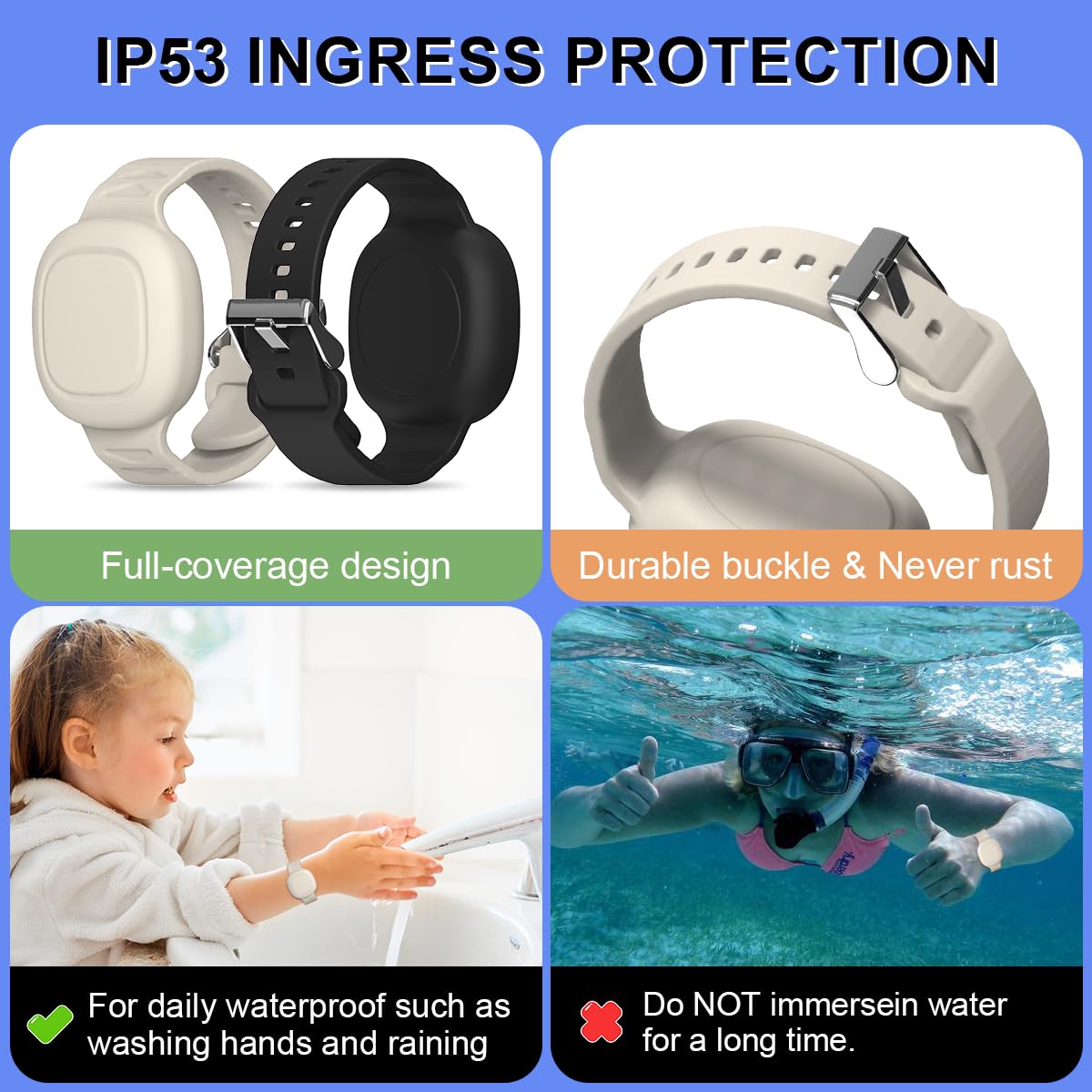 [2 Pack] Silicone Case For Tile Mate Waterproof, Kids Wristband Tile Mate Holder Case Cover Compatible With Tile Mate (2022), Adjustable Hidden Tile Mate Bracelet For Kids/Teen/Elderly (Black+Oatmeal)