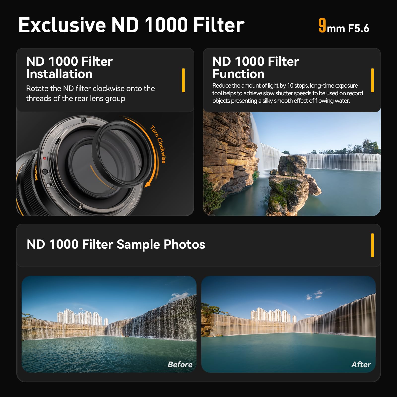 Brightin Star 9Mm F5.6 Full Frameultra Wide Angle Manual Prime Lens, Fit For Canon Rf Mount Eos Rp, Eos R, Eos R5, Eos R7, Eos R
