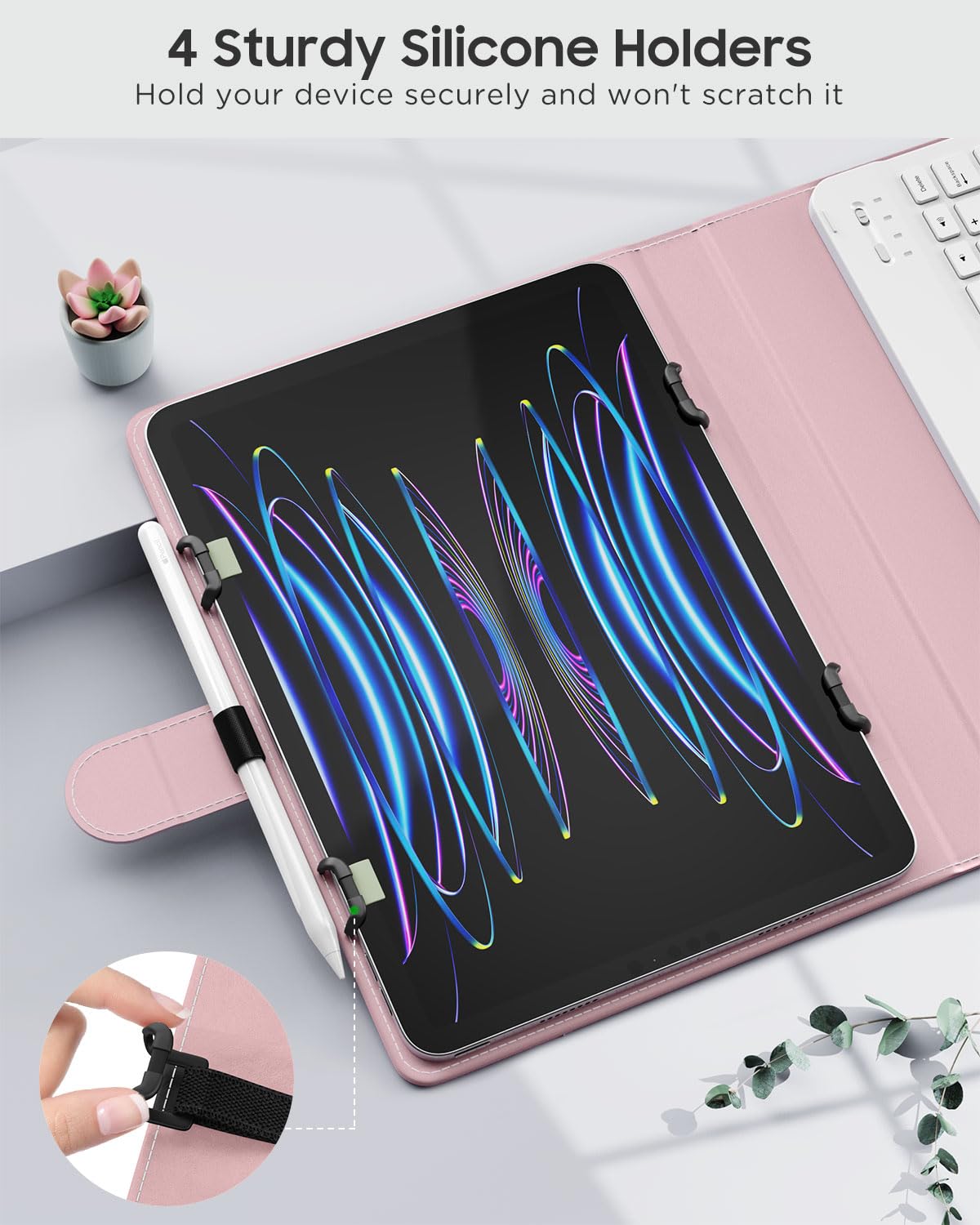 Moko Universal Tablet Case With Qwerty Keyboard For 9,9.7,10.1,10.2,10.4,10.5,10.9,11 Tablets, With Removable Wireless Bluetooth