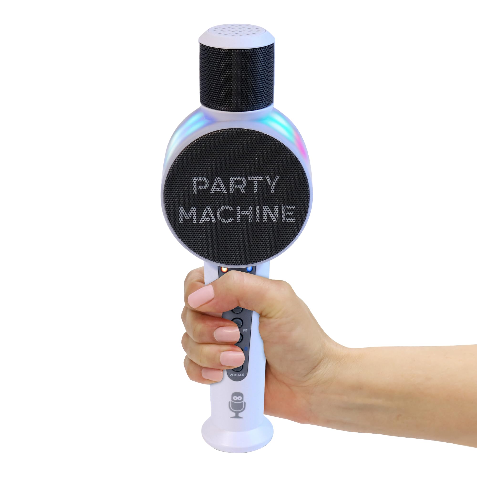Singing Machine Wireless Karaoke Microphone For Kids & Adults, Party Machine Mic (White)   Portable Handheld Bluetooth Microphon