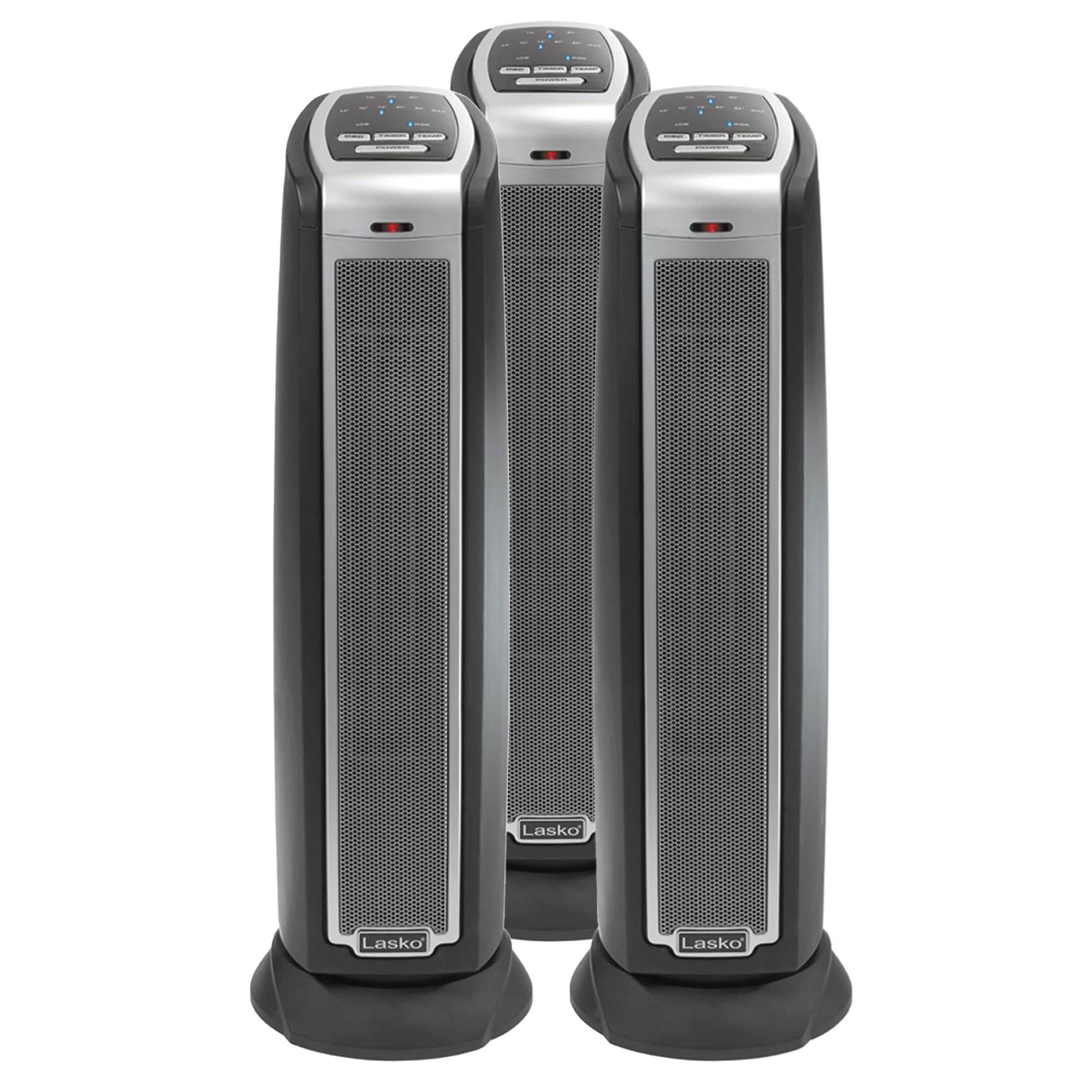 Lasko Electric 1500W Oscillating Ceramic Tower Space Portable Heater With Remote, Adjustable Thermostat, Electronic Controls, An