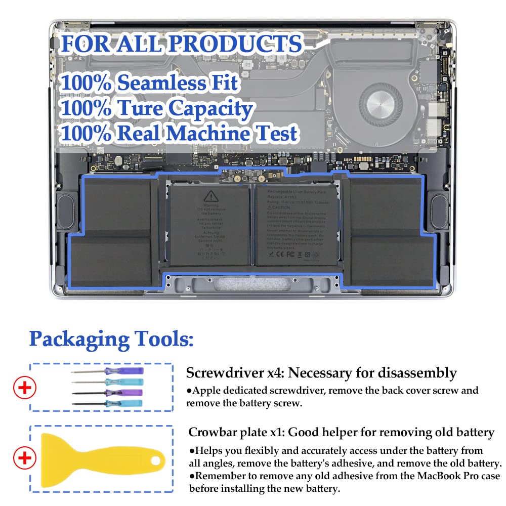 Antiee A1953 A1990 Battery Replacement For Macbook Pro 15'' Mid 2018 2019 Emc 3215 Emc 3359 Touch Bar Mv902Ll/A Mv912Ll/A Mv922L