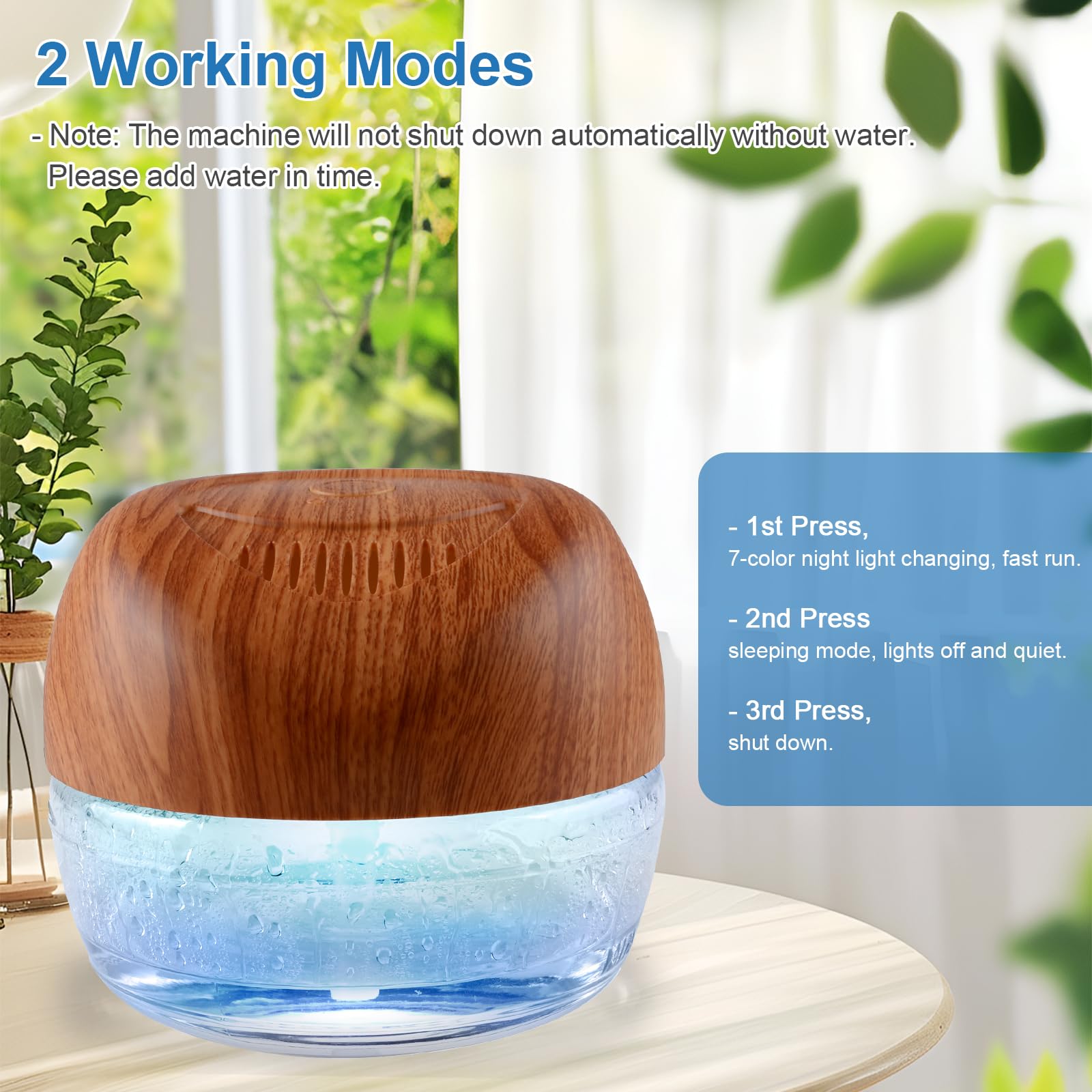 Ap Airpleasure Water Based Purifier Air Washer, Air Revitalizer & Freshener, Air Fresher With 7 Led Color Changing Light For Roo