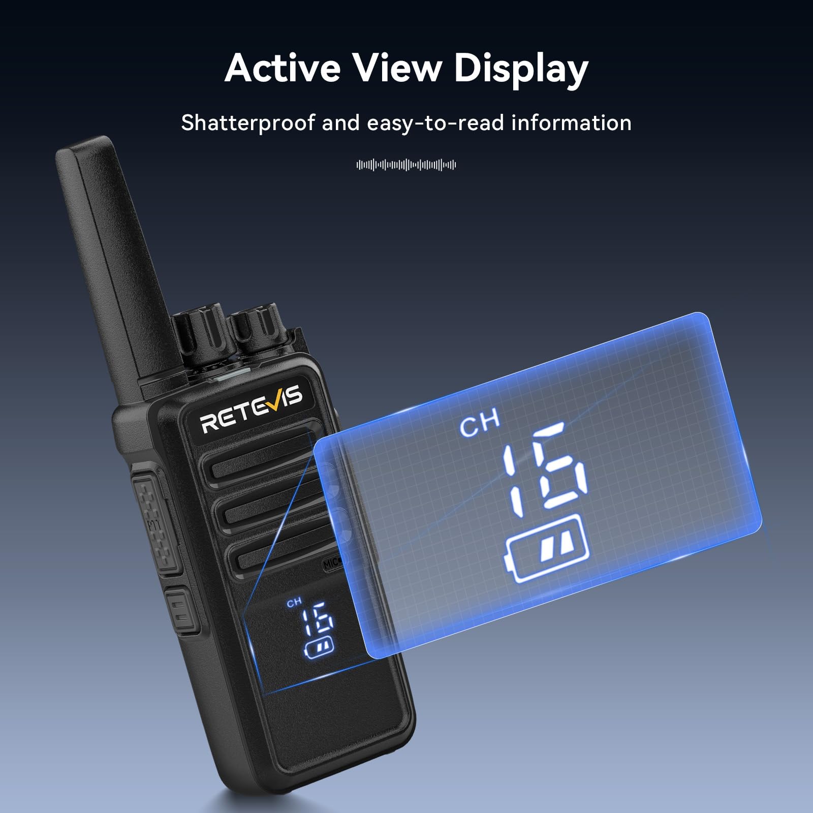 Retevis Rt68H Walkie Talkies For Adults,2 Way Radio Long Range, Intuitive,Channel,Power Display,Vox Hands Free,Keylock,Rugged Tw