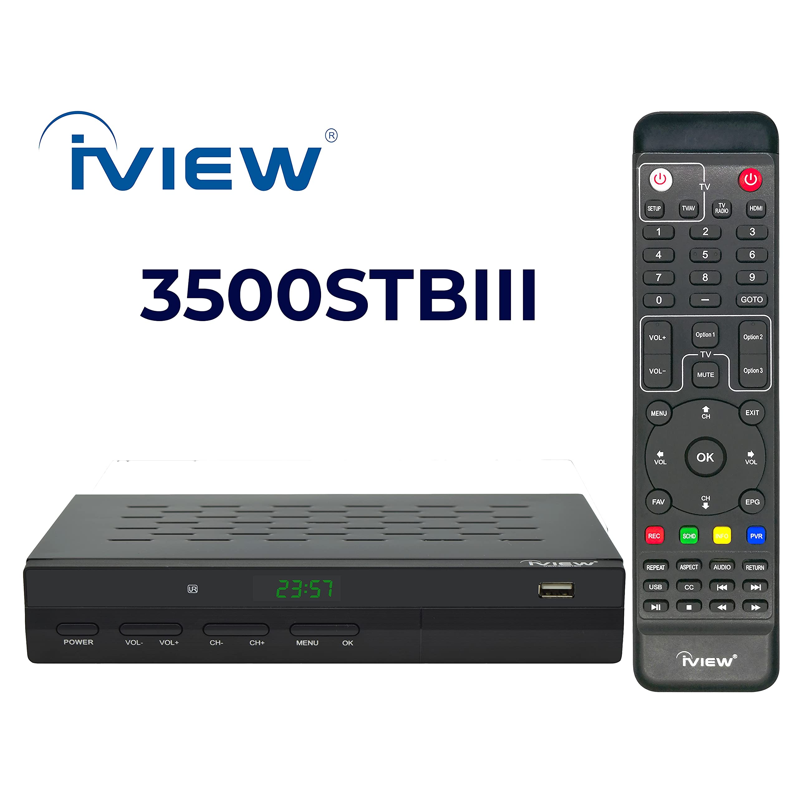 Iview 3500Stb Iii, Atsc Digital Converter Box With Recording And Media Player, Analog To Digital, Qam Tuner, Channel 3/4, Hdmi,