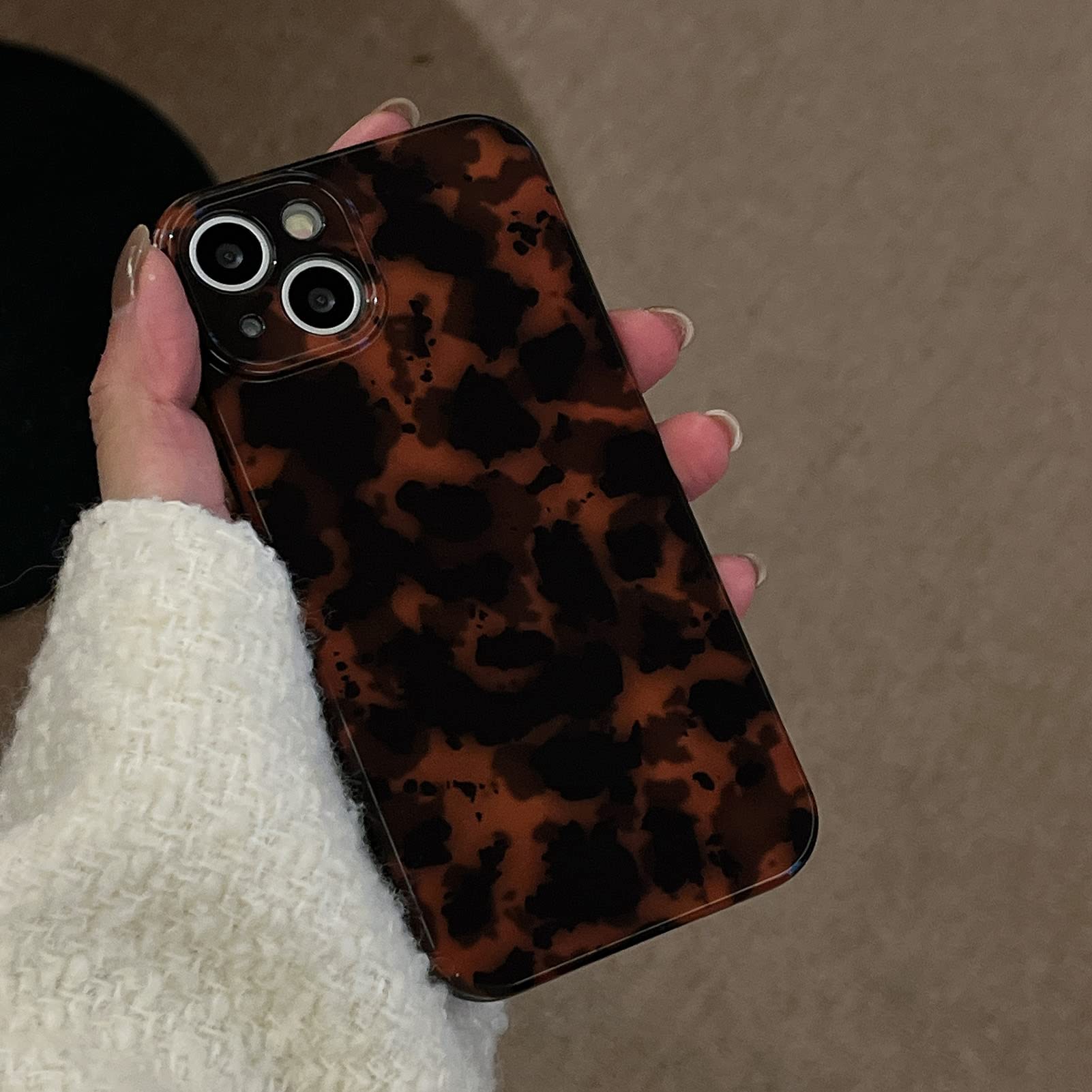 Tortoise Shell Retro Phone Case Compatible With Iphone 14 Pro Max Chic Amber Brown Leopard Stylish Classic Soft Slim Protective