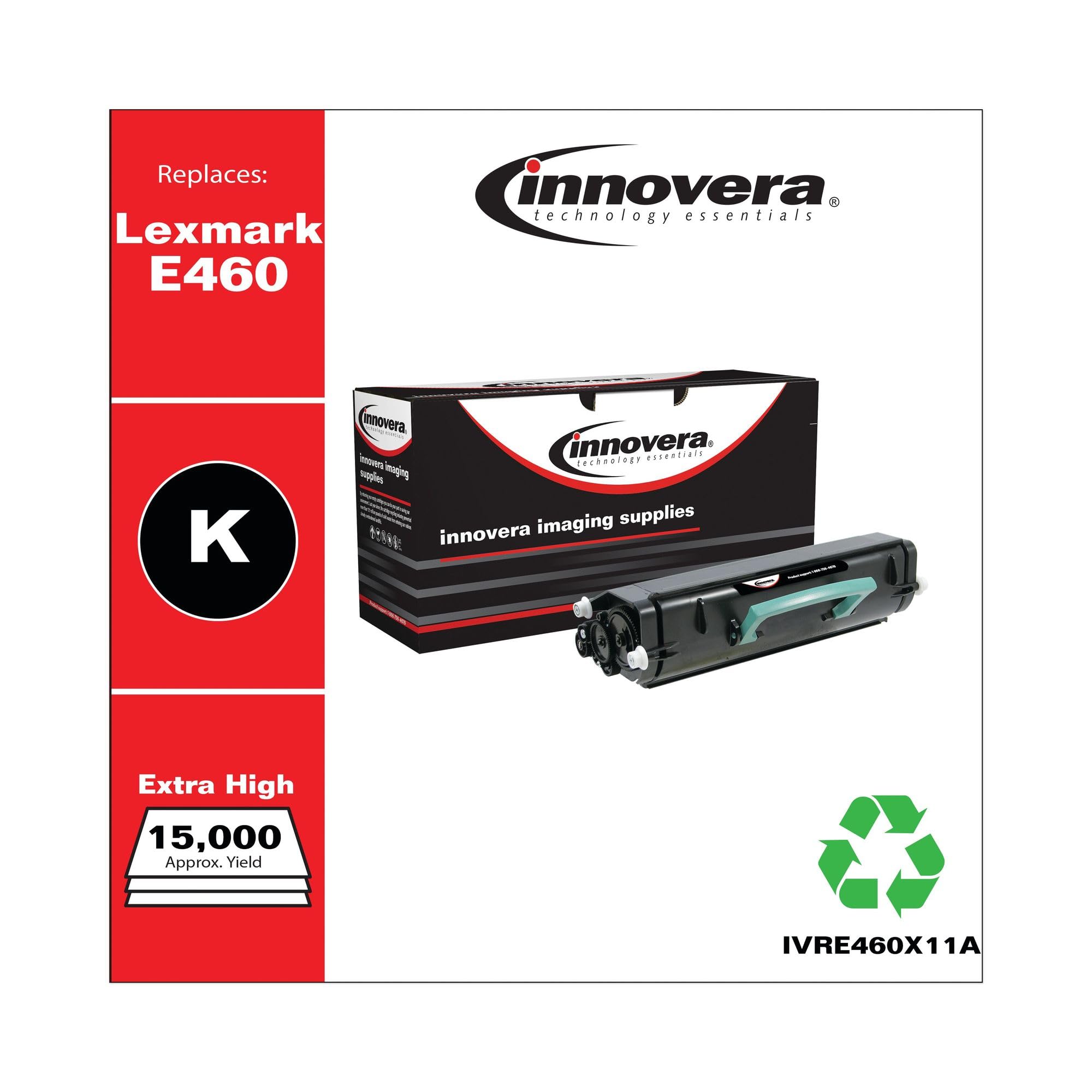 Innovera Remanufactured Black Toner, Replacement For E460X11A, 15,000 Page Yield