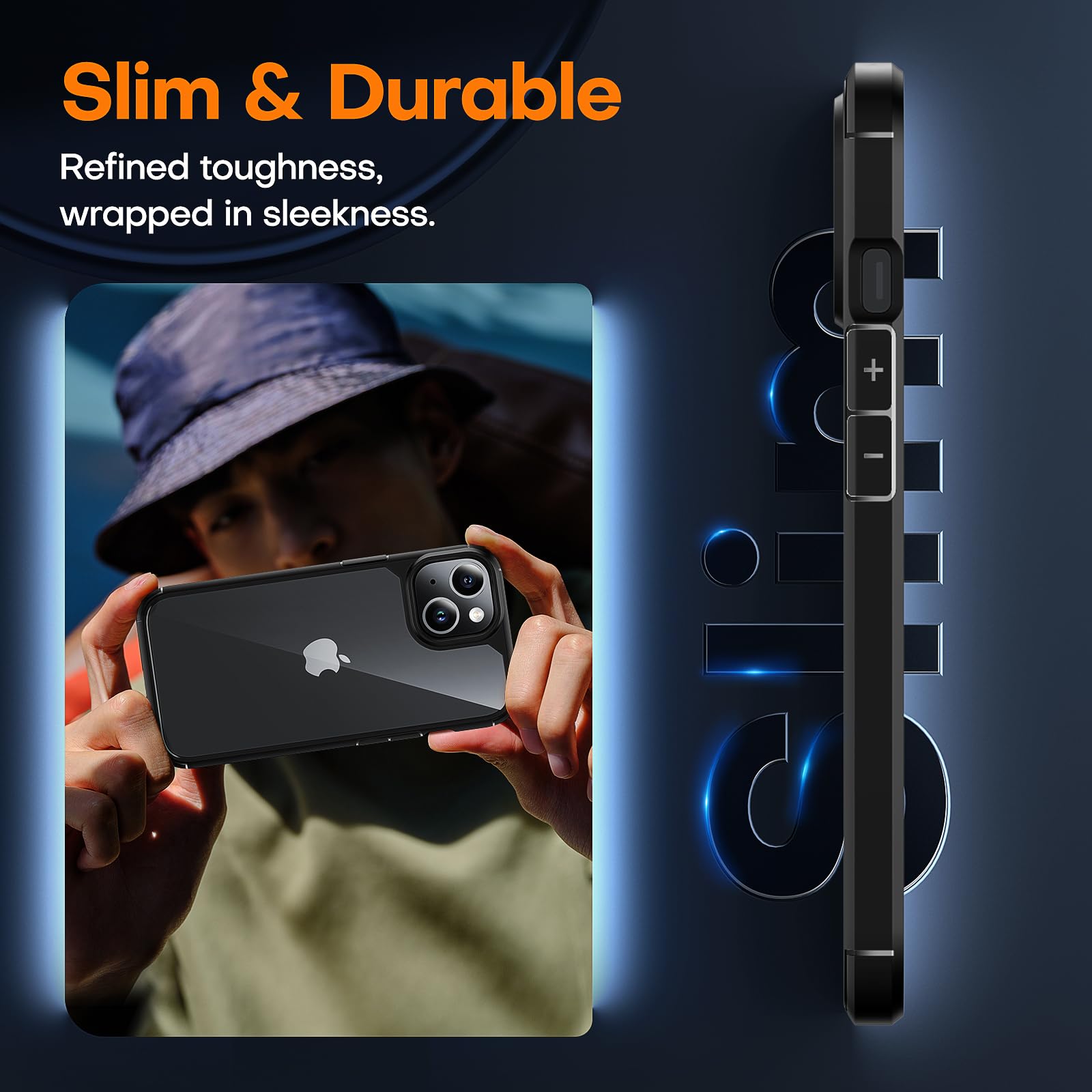 Tauri 3 In 1 For Iphone 15 Case, [Not Yellowing] With 2X Screen Protectors, [Military Grade Drop Protection] Shockproof Slim Pho