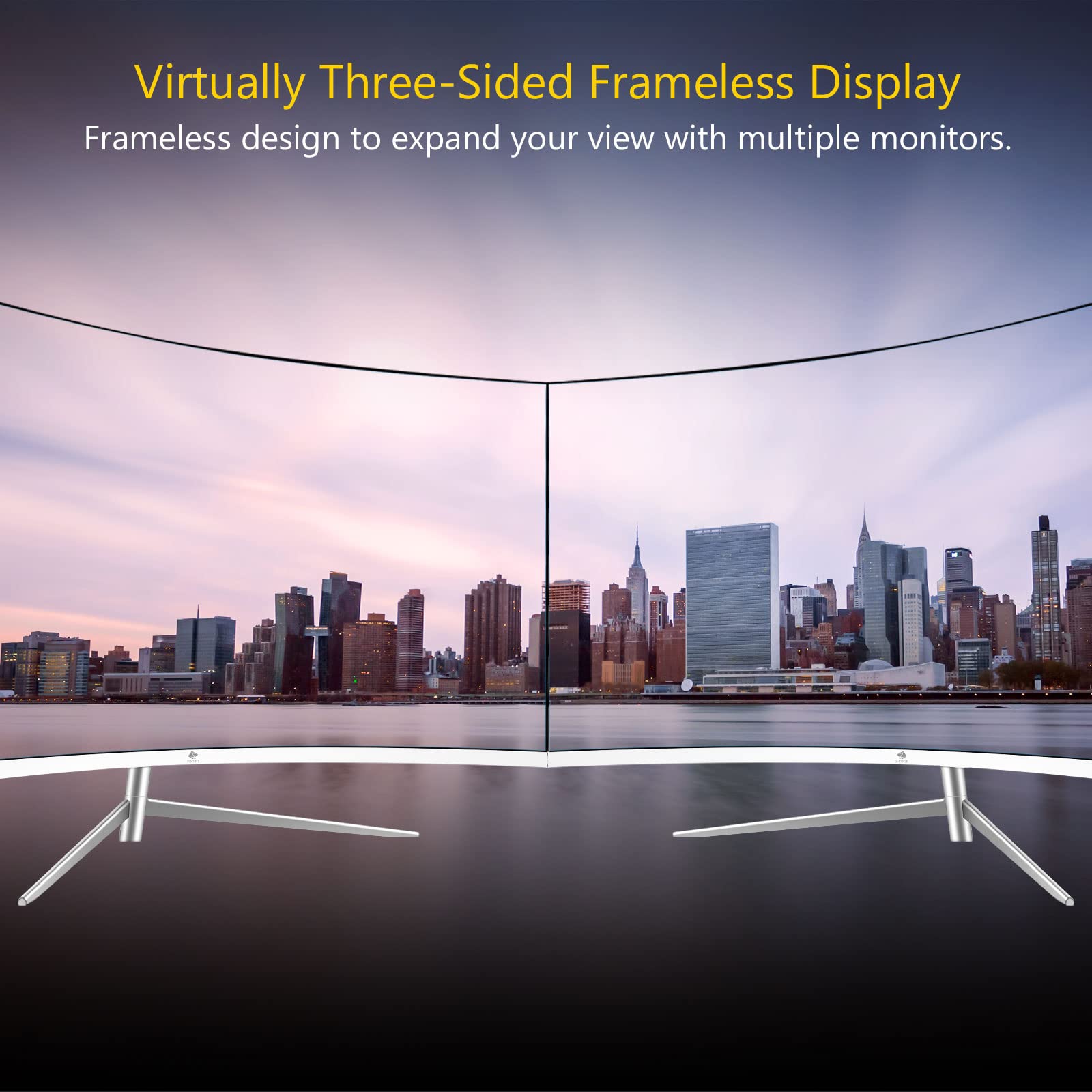 Z Edge 27 Inch Curved Gaming Monitor, Full Hd 1080P 1920X1080 Led Backlight Monitor, With 100Hz Refresh Rate And Eye Care Technology, 178� Wide View Angle, Vga+Hdmi