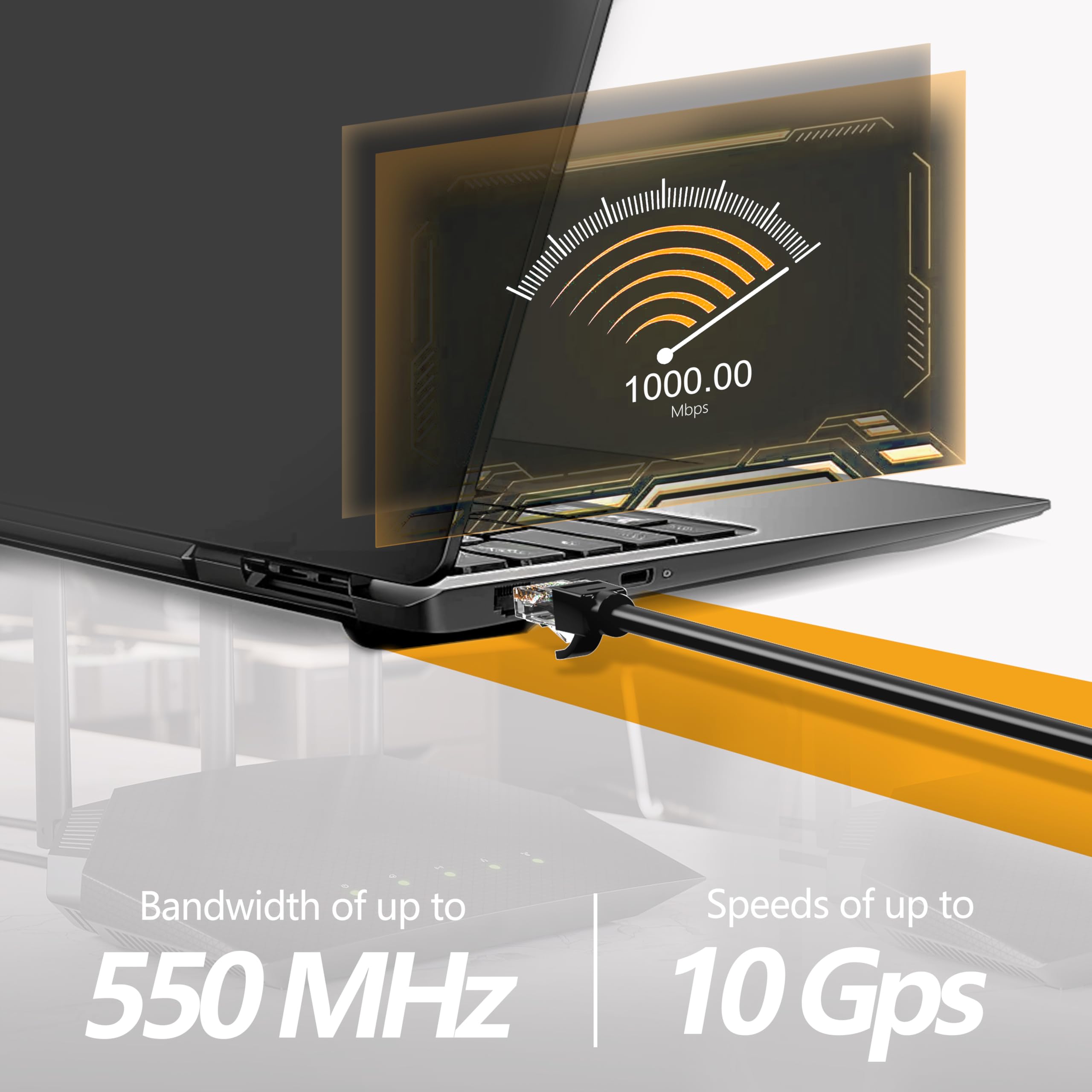 75 Ft Ethernet Cable For Cat5E/Cat6, 10Gbps 24Awg Cat5E Network Cable, Cca Direct Burial Cable, Utp, Lldpe, Rj45 Patch Lan Cord,