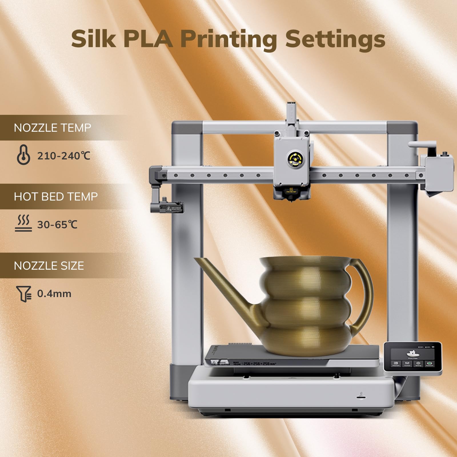 Amolen Pla Filament 1.75Mm,Silk Pla Aged Brass Gradient, 3D Printer Filament 1.75Mm For 3D Printing Dimensional Accuracy 0.02Mm