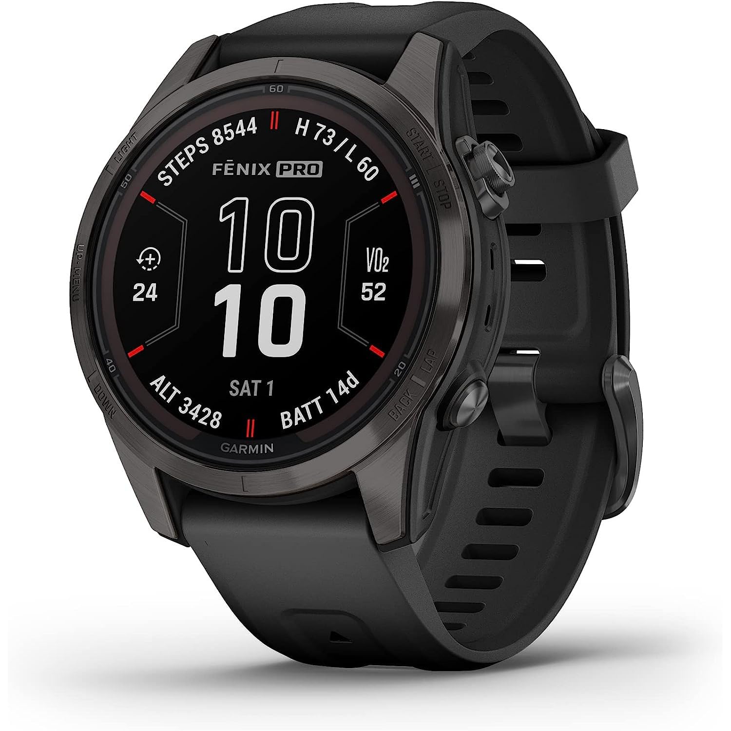Garmin Fenix 7S Pro Solar, Sapphire, Carbon Gray Dlc Titanium, Black Bundle With 2 Year Enhanced Protection Pack