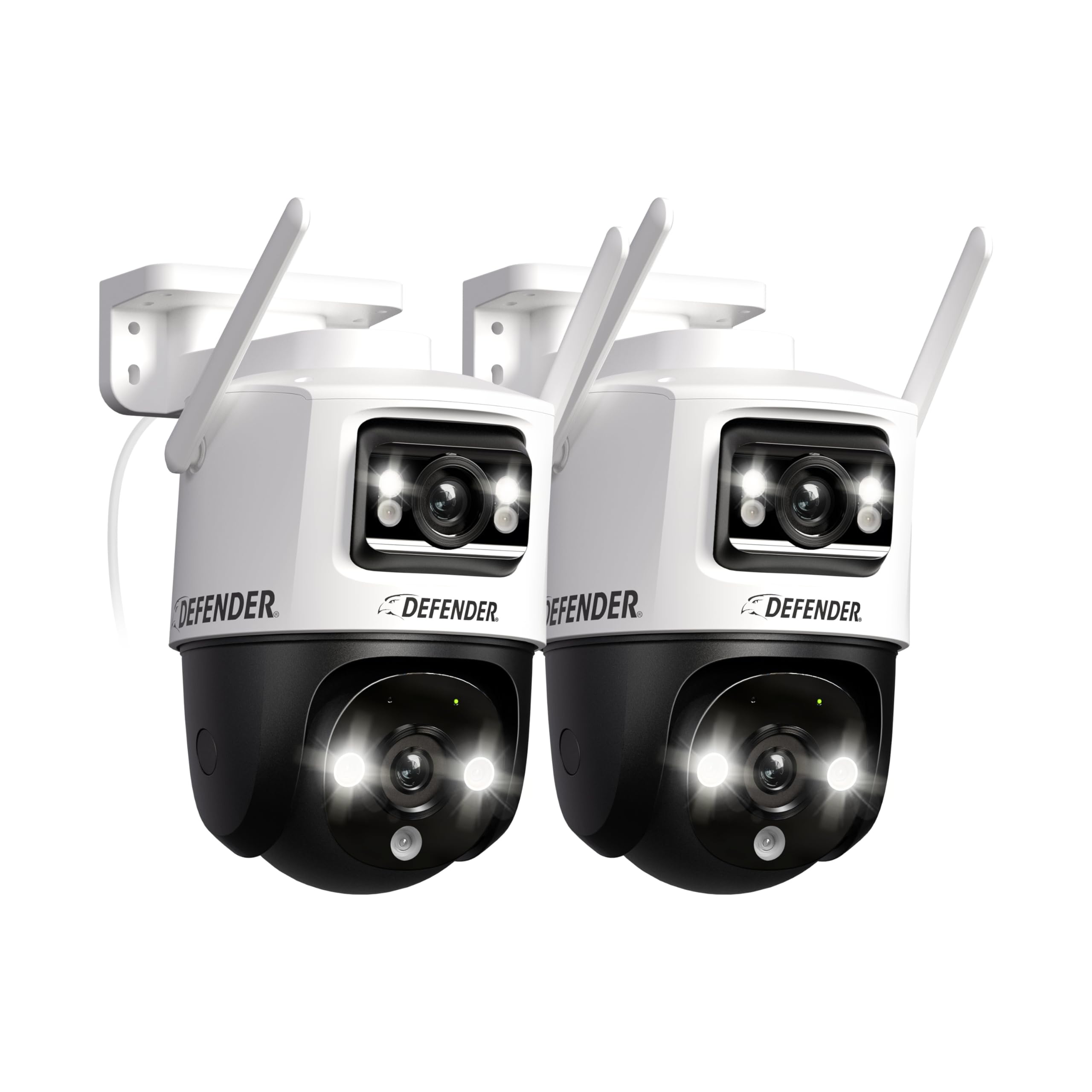Defender AI Powered Guard Pro 3K Plus Dual Lens PTZ WiFi 6/Bluetooth Plug-in Power Security Camera, Human/Vehicle Detection, AI 