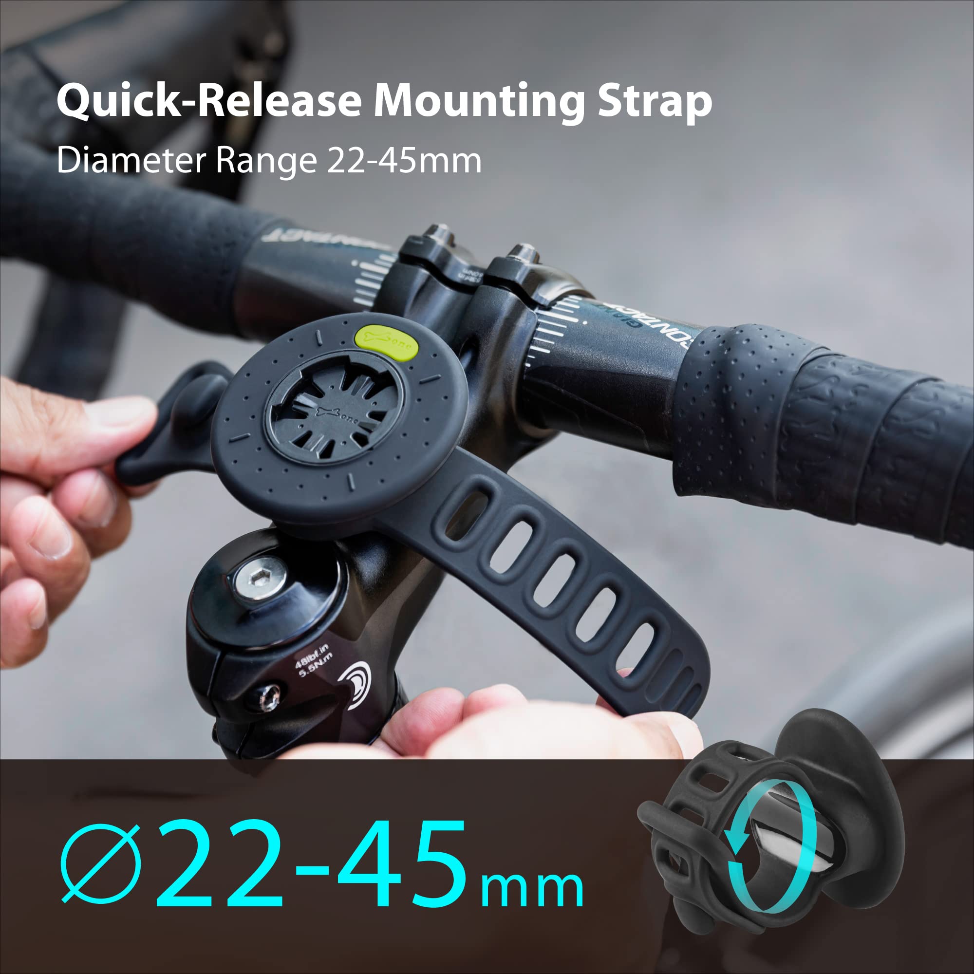 Bone Run + Bike Tie Connect Kit 2, 2-In-1 Running & Bike Phone Holder, Detachable & Rotatable 360 Sport Armband & Phone Mount Co