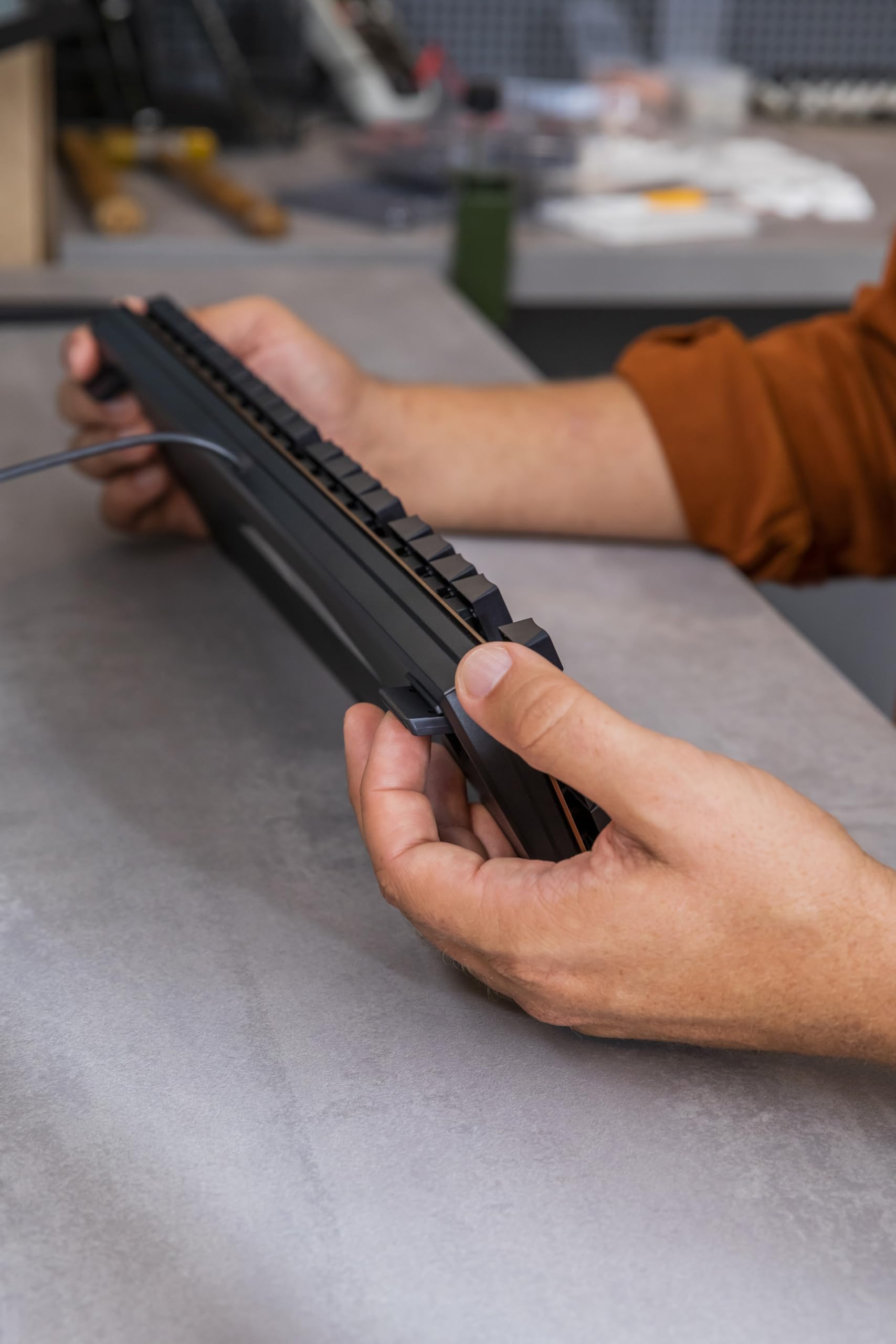 Cherry Kc 200 Mx Mechanical Office Keyboard With New Mx2A Switches. Modern Design With Metal Plate Frame. (Bronze W/Mx2A Silent