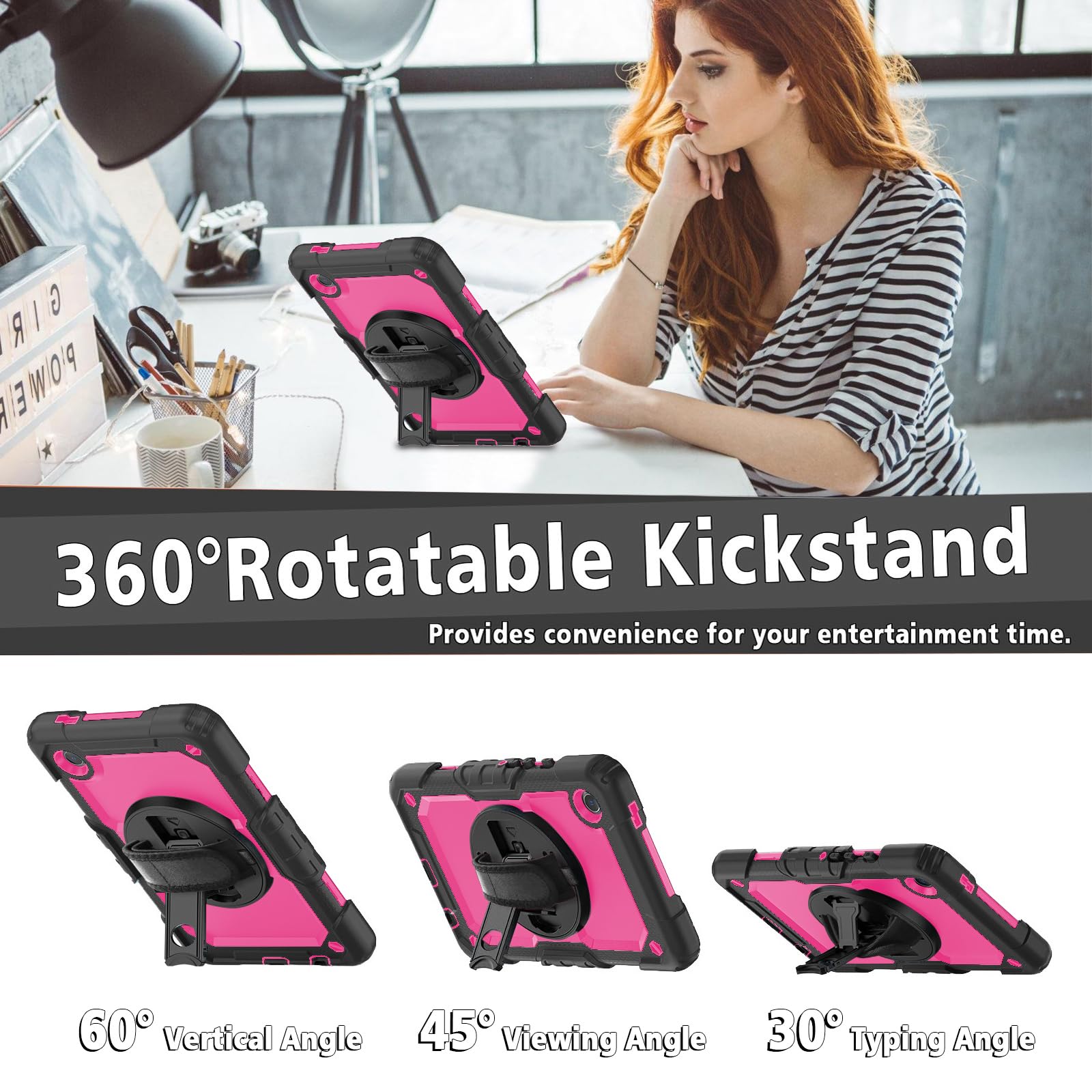 Clarkcas Samsung Galaxy Tab A9 Case 8.7 Inch 2023(Sm-X110/X115/X117) With Screen Protector Pencil Holder,Kids Shockproof Rugged