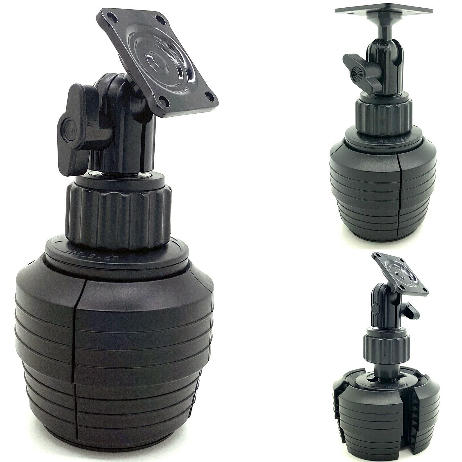 Lycogear Heavy Duty Metal Amps Hole Pattern Eld Drinks Cup Holder Mount Compatible With Ham Cb Pro Satellite Radio & All Univers