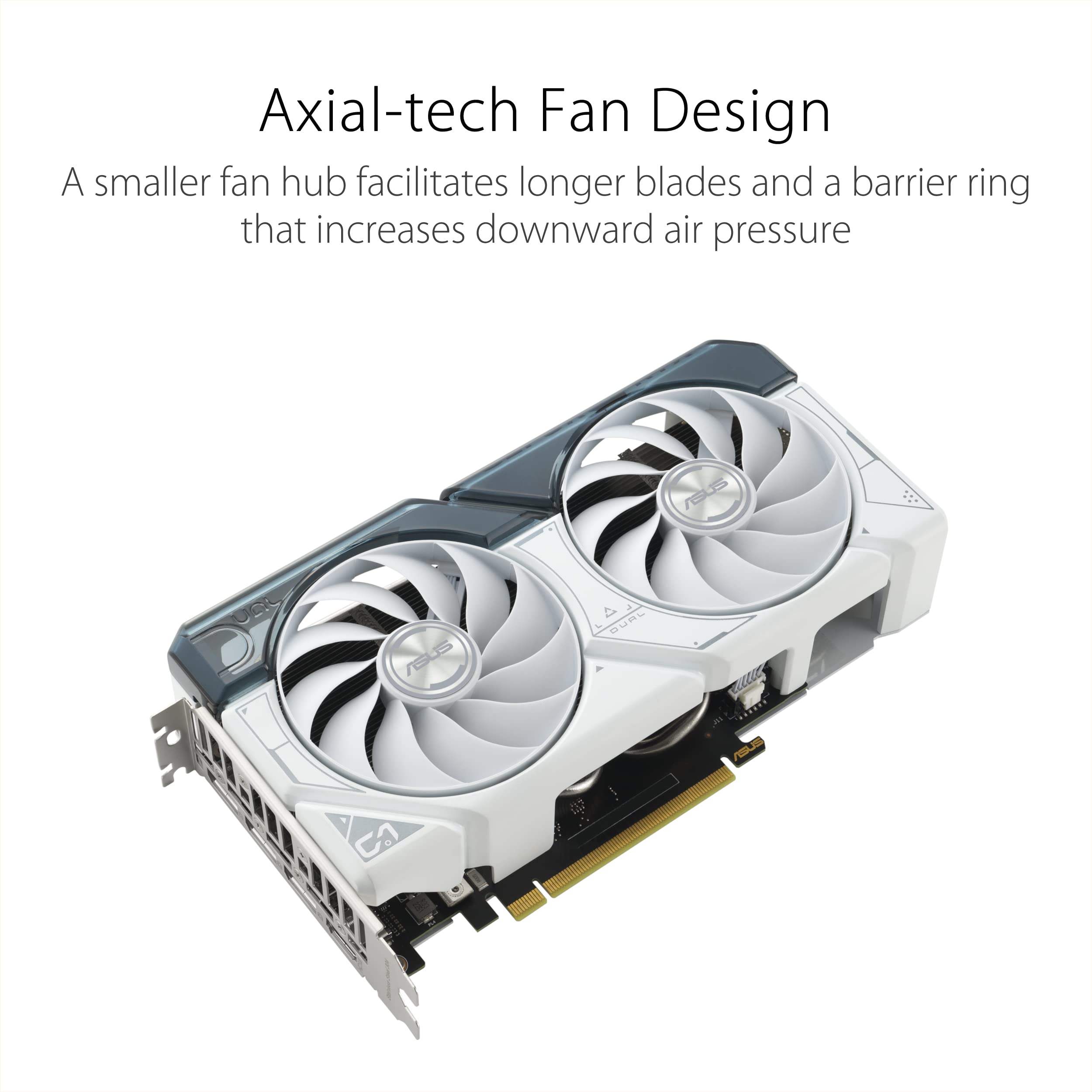 Asus Dual Geforce Rtx 4060 Ti White Oc Edition 8Gb Gddr6 (Pcie 4.0, 8Gb Gddr6, Dlss 3, Hdmi 2.1, Displayport 1.4A, Axial-Tech Fa