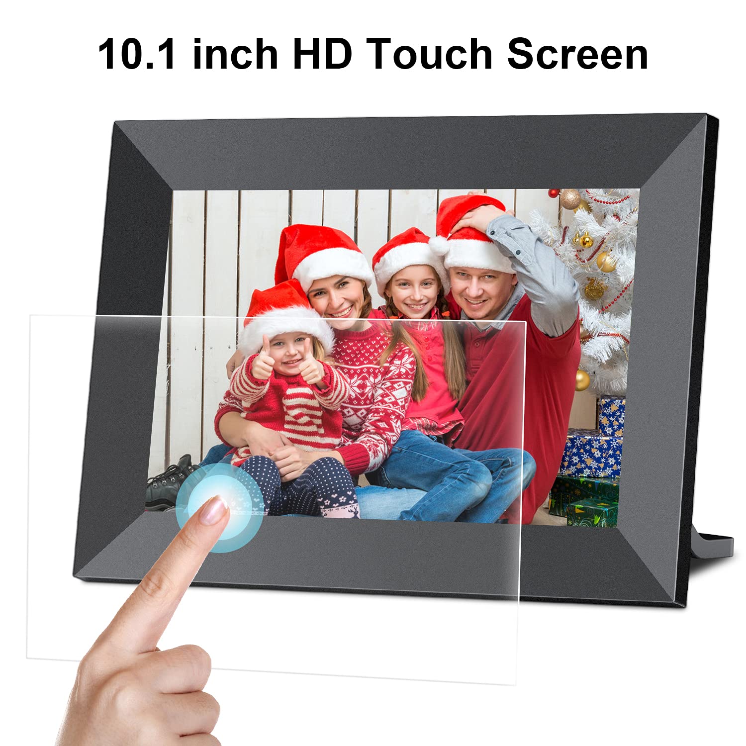 Frameo 10.1 Inch Wifi Digital Picture Frame With 1280 * 800P Ips Touch Screen Hd Disply,Video Clips And Slide Show,Auto Rotate, Wall Mountable,Send Photos Instantly From Anywhere With Via Frameo App