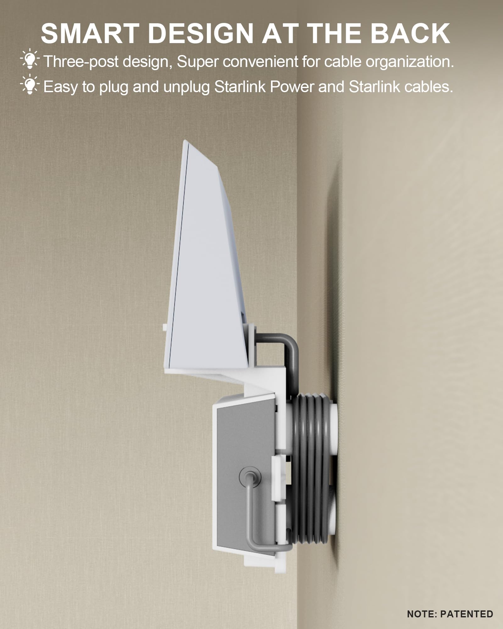 Vandesail Fit For Starlink Gen 3 Router Wall Mount, 3 In 1 Mesh Router, Suitable For Starlink Generation 3 Power Supply And Cabl