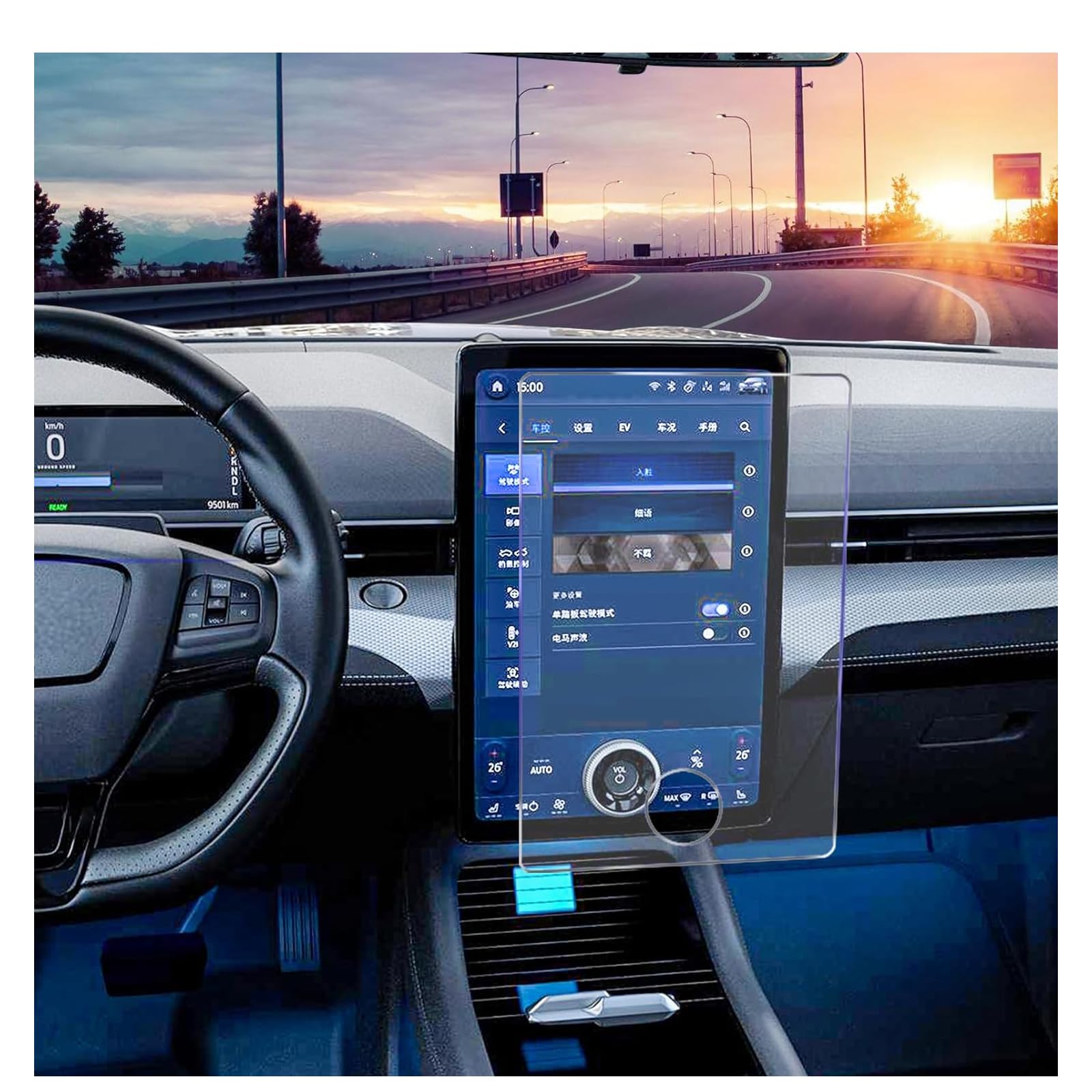 Carwiner Screen Protector For Mustang Mach E 2021 2025 Accessories, Ford F150 Lightning 2022 20255 15.5 Inch Tempered Glass For Ford F 150 & Mach E Anti Glare Fingerprint Navigation Protection