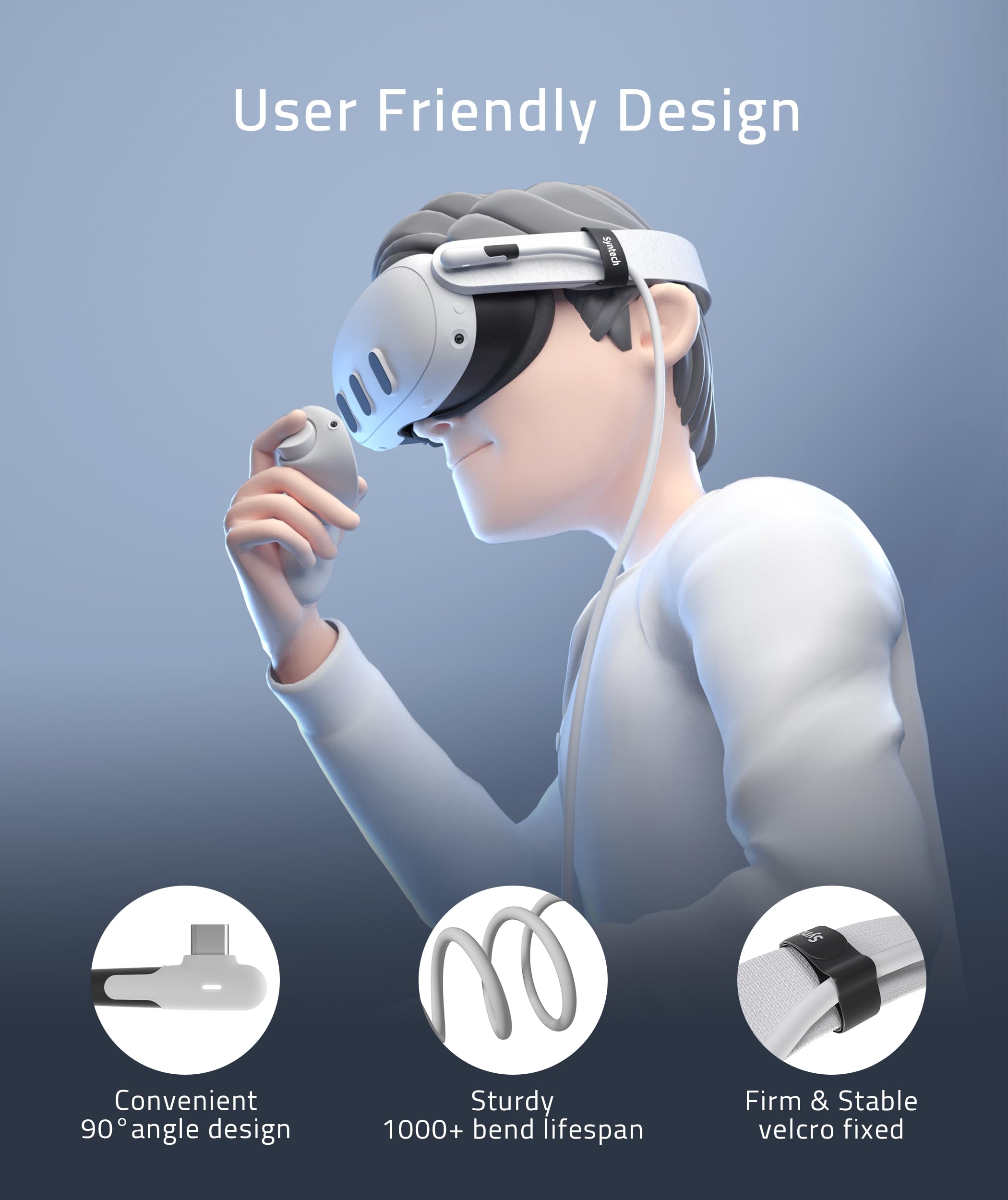 Syntech Link Cable 20Ft Compatible With Meta/Oculus Quest 3/Quest 2/Pro/Pico 4 Accessories Vr Headset, High Speed Data Transfer