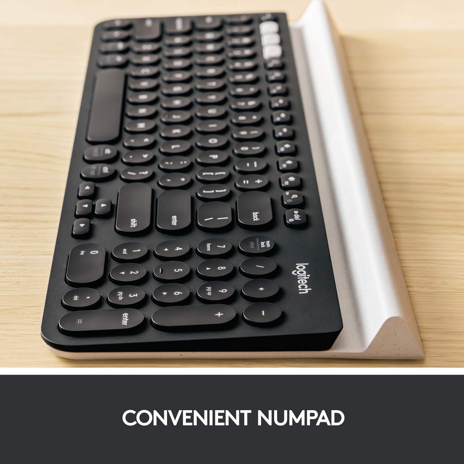 Logitech K780 Multi Device Wireless Keyboard For Computer, Phone And Tablet   Flow Cross Computer Control Compatible   Speckles