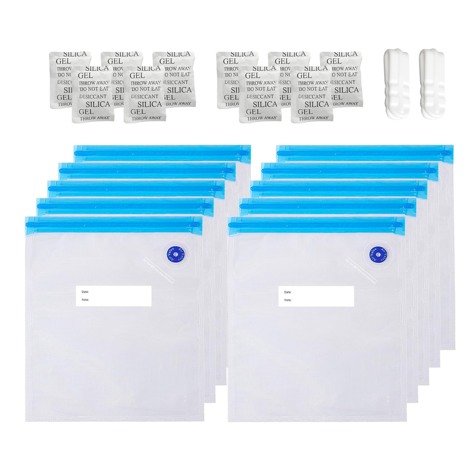 3D Printer Filament Vacuum Storage Bags Kit, TIOPY 10 Thicken Spool Storage Sealing Bags with 10 Desiccant and 2 Seal Clip, 11.8