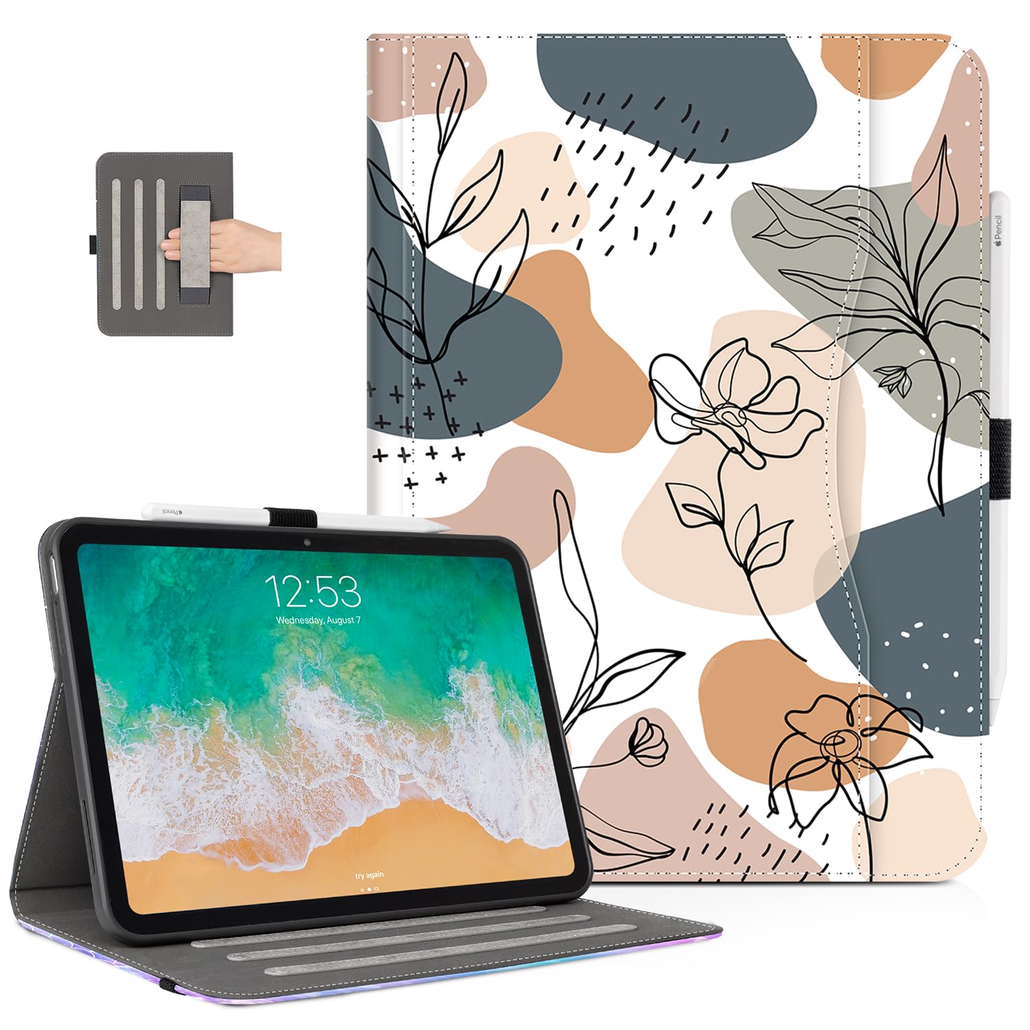 Case For Ipad 10Th Generation Case, For Ipad Case 10Th Generation With Pencil Holder Shockproof Protective Multi Angle View Adju