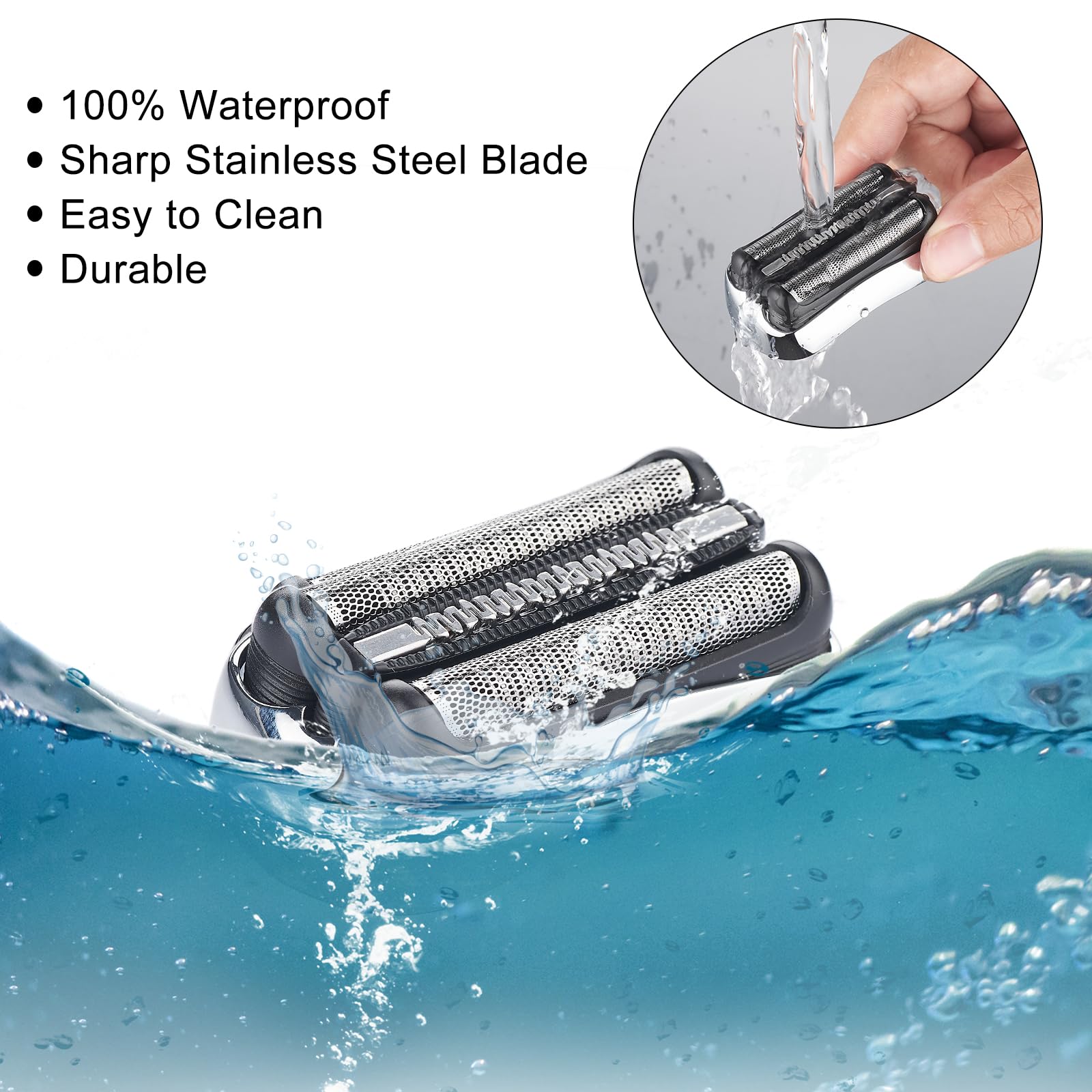 2 Pack Replacement Heads Compatible With Braun Series 3 Electric Shaver For Braun S3 Foil Shaver Fit For Electeic Razor 5409,304