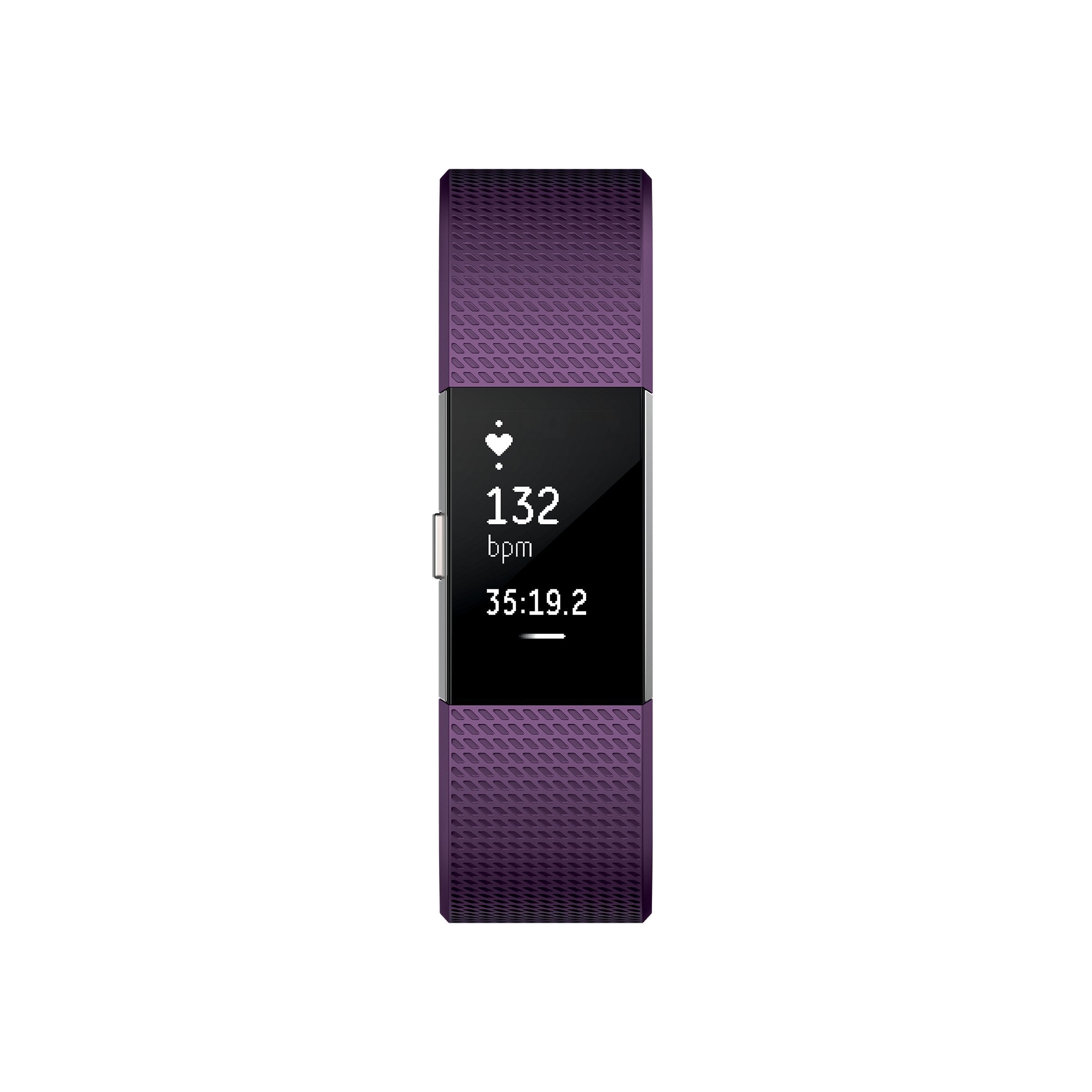 Fitbit Charge 2 Heart Rate + Fitness Wristband, Plum, Large (Us Version)