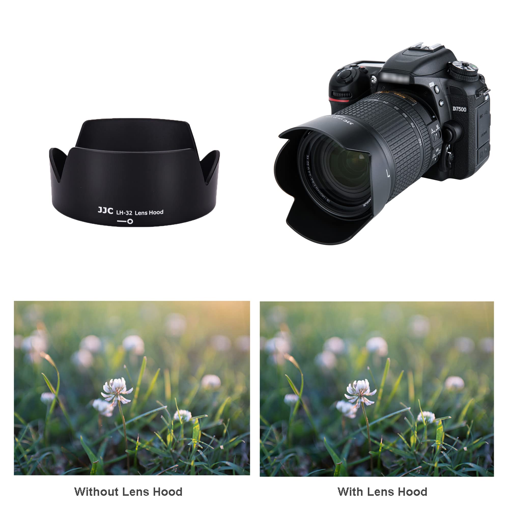 Jjc Reversible Lens Hood Shade For Nikon Af S Dx 18 140Mm F/3.5 5.6G Ed Vr, Af S Dx 18 105Mm F/3.5 5.6G Ed Vr, Af S Dx 18 135Mm