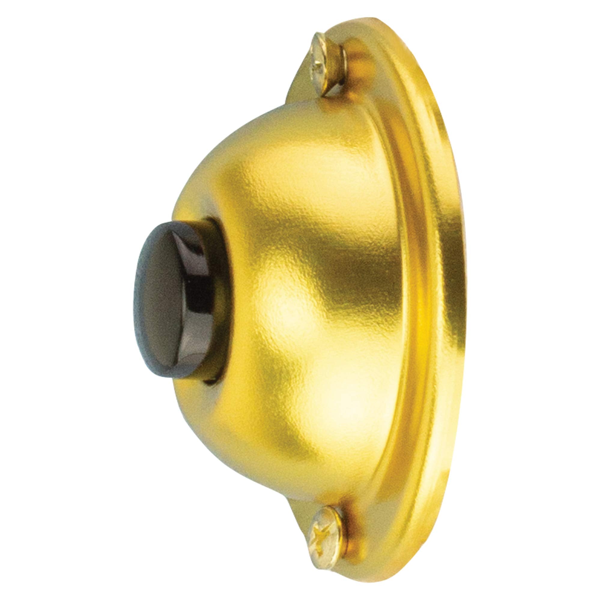 Newhouse Hardware Br4Bl Unlighted Doorbell Black Button, 1 Pack, Brass Color