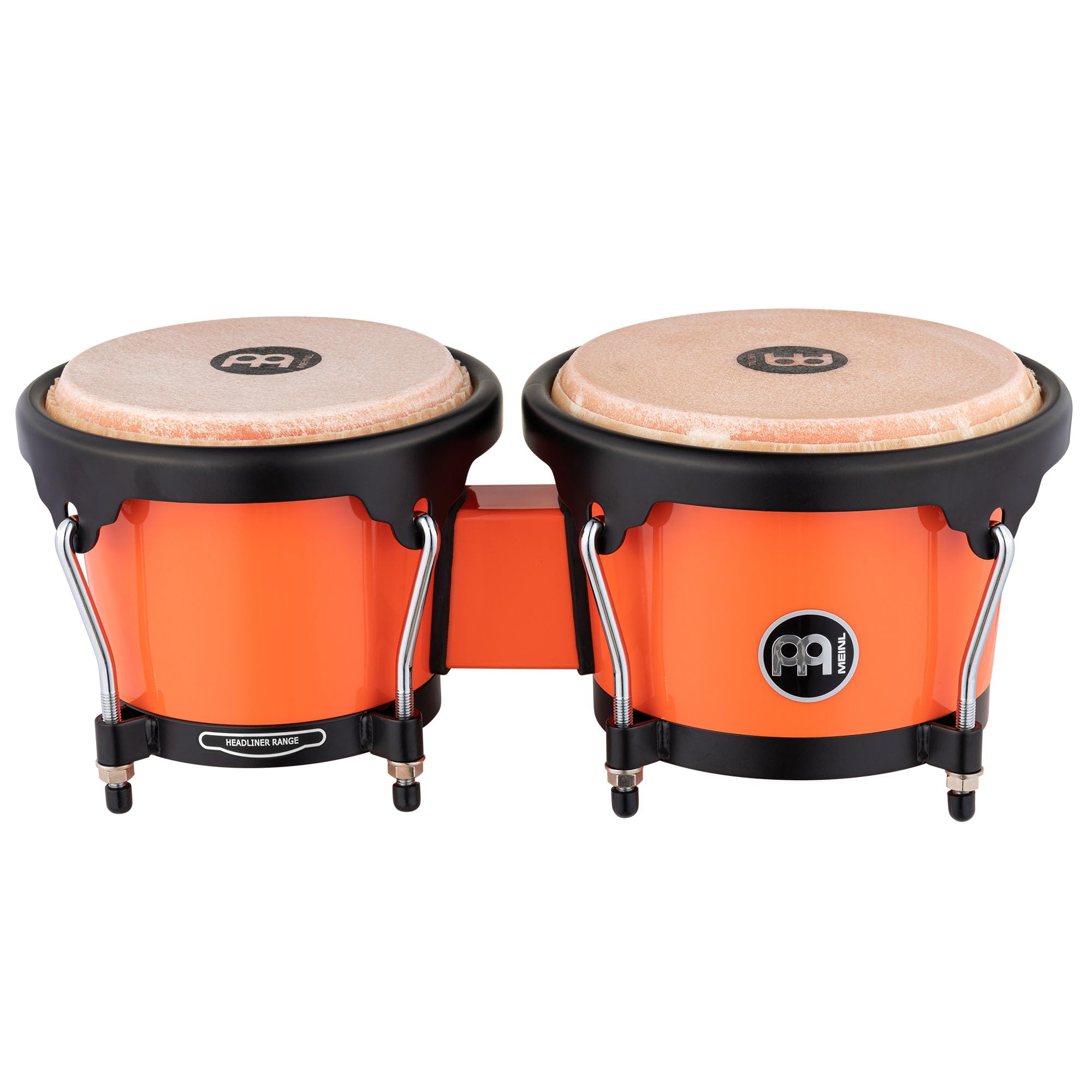 Bongo Drum Set with Durable Synthetic All-weather Shells, Journey Series - NOT MADE IN CHINA - Natural Buffalo Skin Heads, 2-YEA