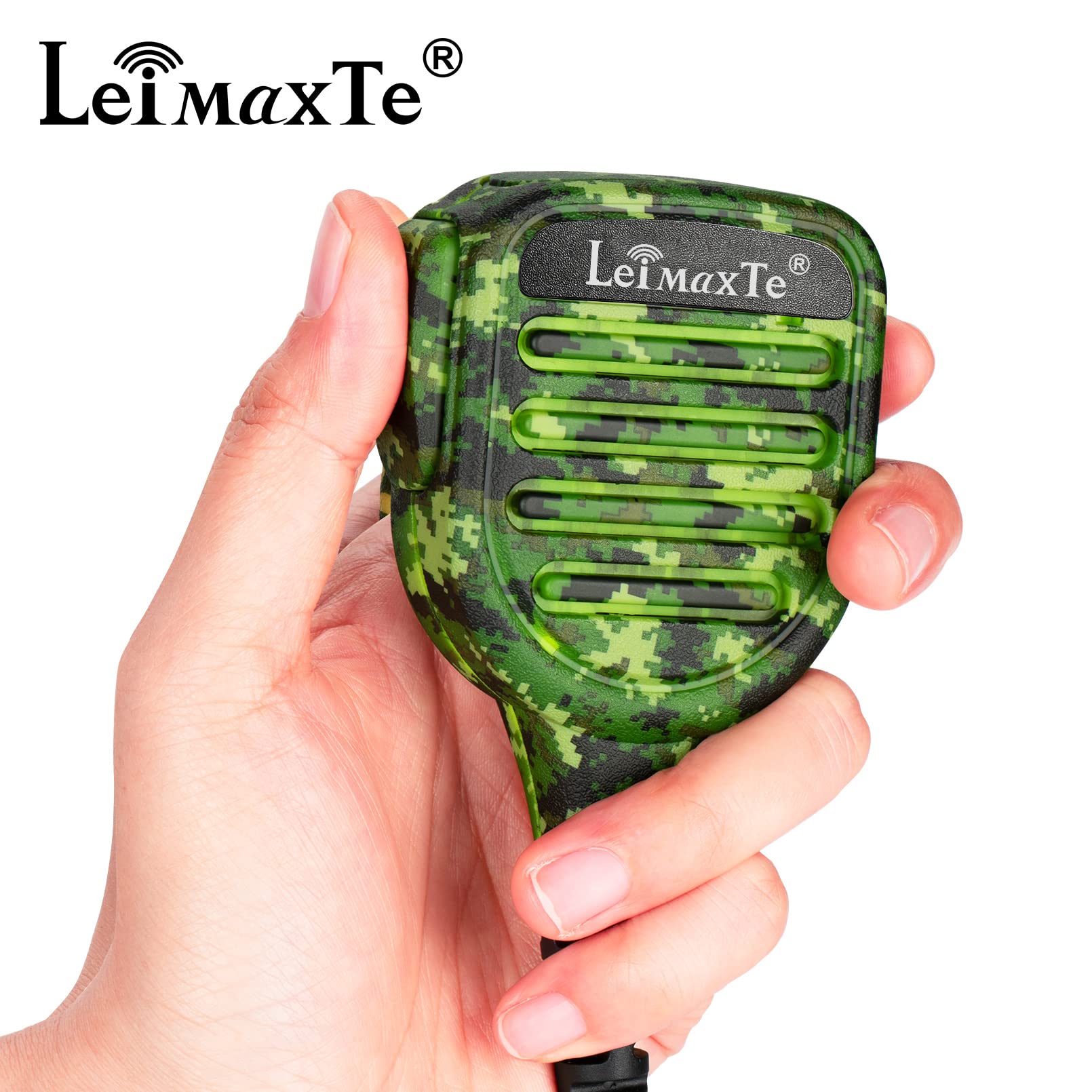Leimaxte Two Way Radio Speaker Microphone Compatible With Motorola Cp200,Gp300,Cls1110,Cls1410 Waterproof Ip56 Walkie Talkie With Ptt And 3.5Mm Jack Camouflage Green
