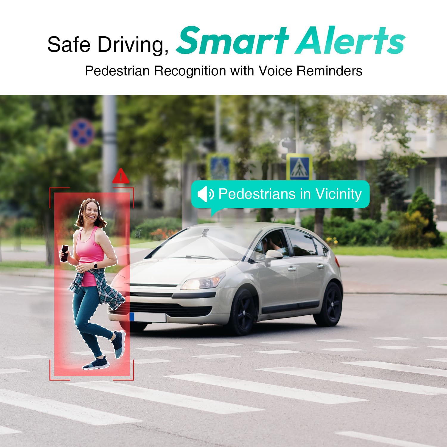 Botslab 2.5K Front Dash Cam, 170 Wide Angle Car Camera Front, Color Night Vision, Built In Wifi Gps, 24/7 Parking Mode, Wdr, Eme