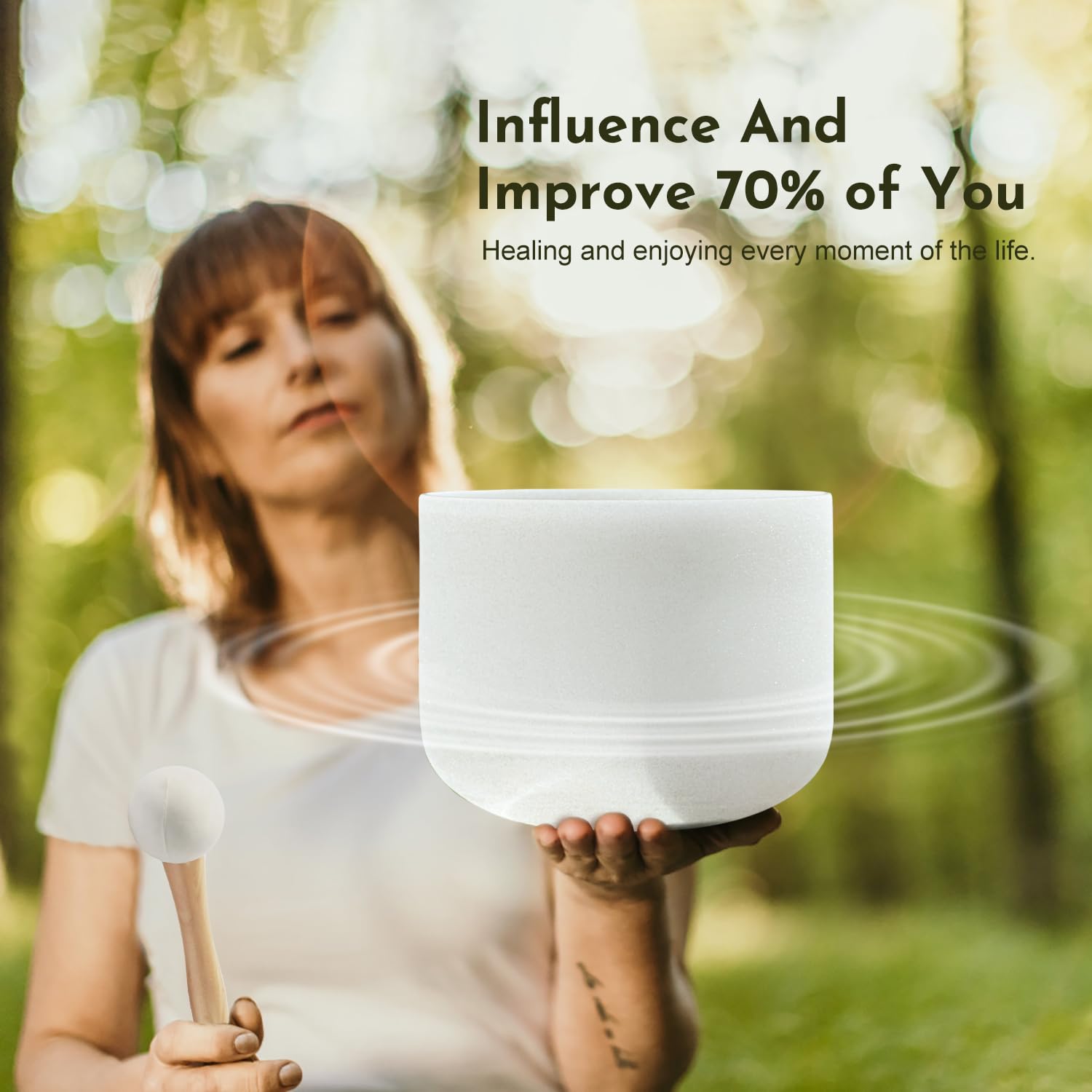 Lycrystal Singing Bowl Set Of 4 Pcs 6'' A Note 8'' F Note 10'' G Note 12'' C Note Frosted Chakra Quartz Crystal Sound Bowls With