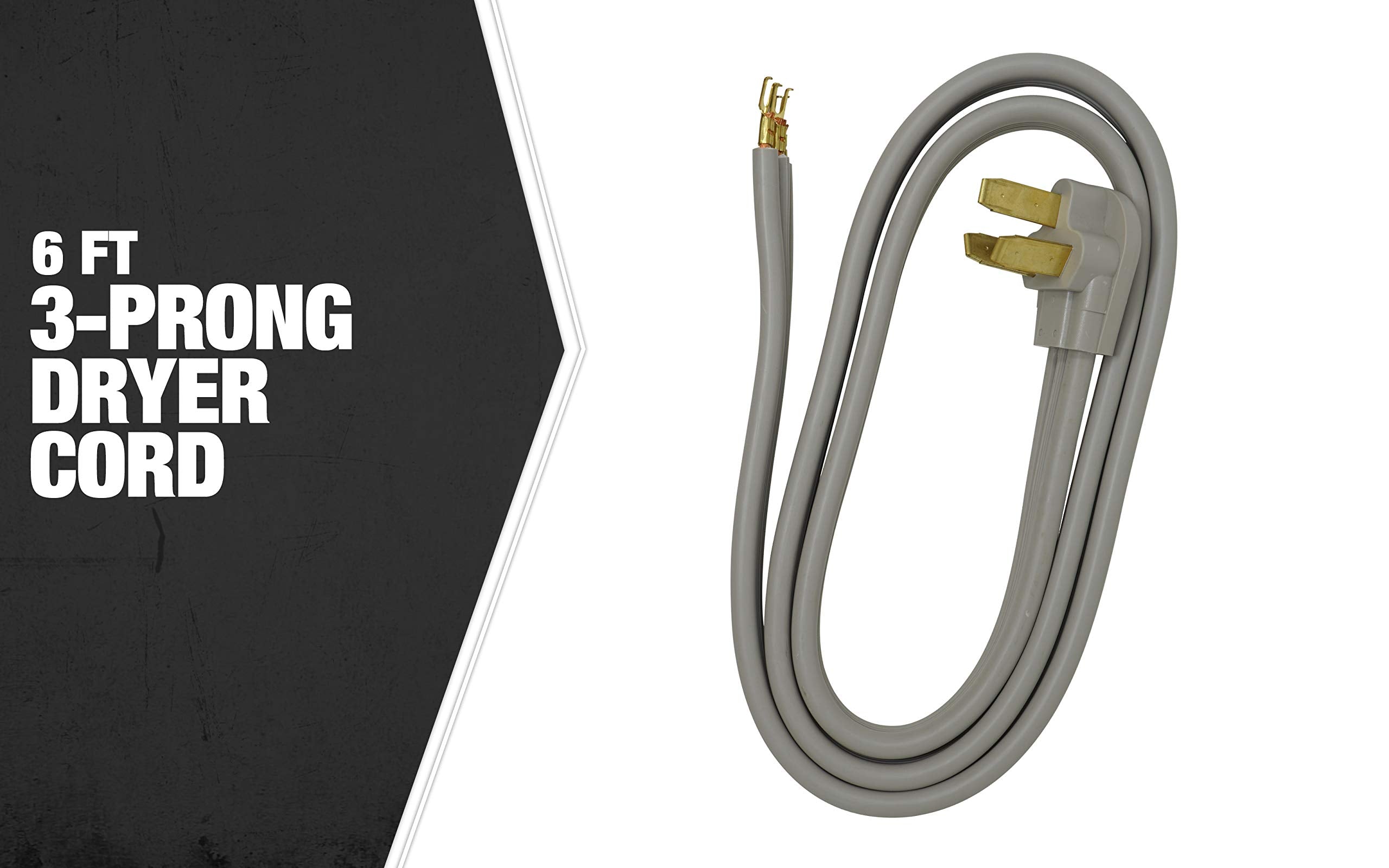 Woods 90168809 50 Amp 3 Wire Range Power Cord; 6 Foot; 6'; Yellow