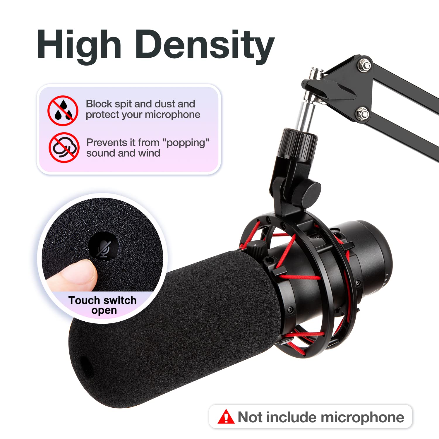 Sunmon Hyperx Quadcast Pop Filter For Hyperx Quad   Microphone Cover With Hyperx Quadcast Microphone Mount Adapter, Quadcast Mic