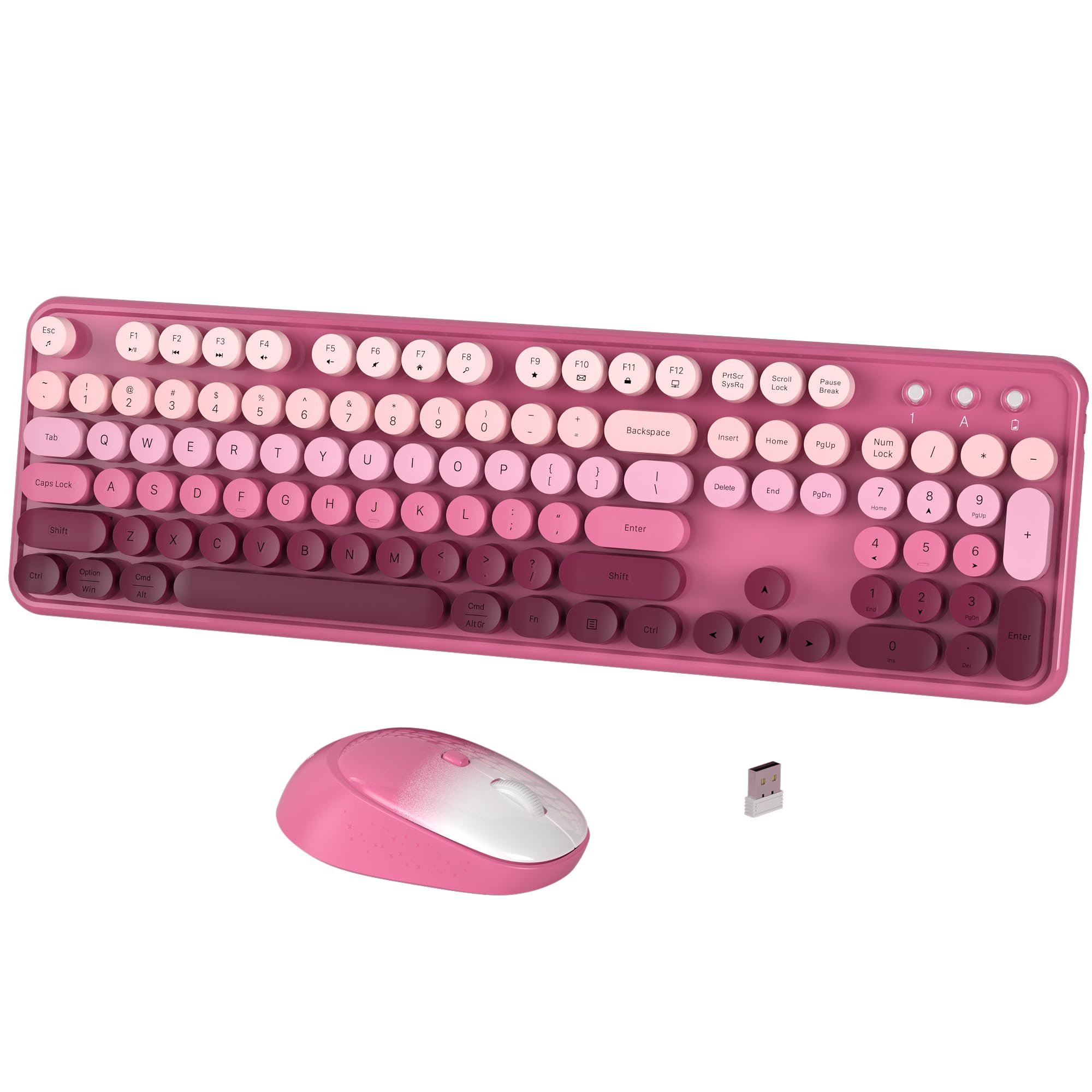 FCPLU Wireless Keyboard and Mouse Combo, RosyRed Gradient