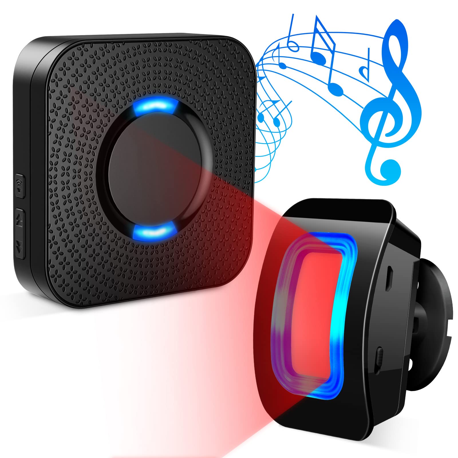 Wireless Motion Sensor Led Light   Motion Detector Alarm Chimes Door Sensor With 500 Ft Range Security Alert Monitor System For